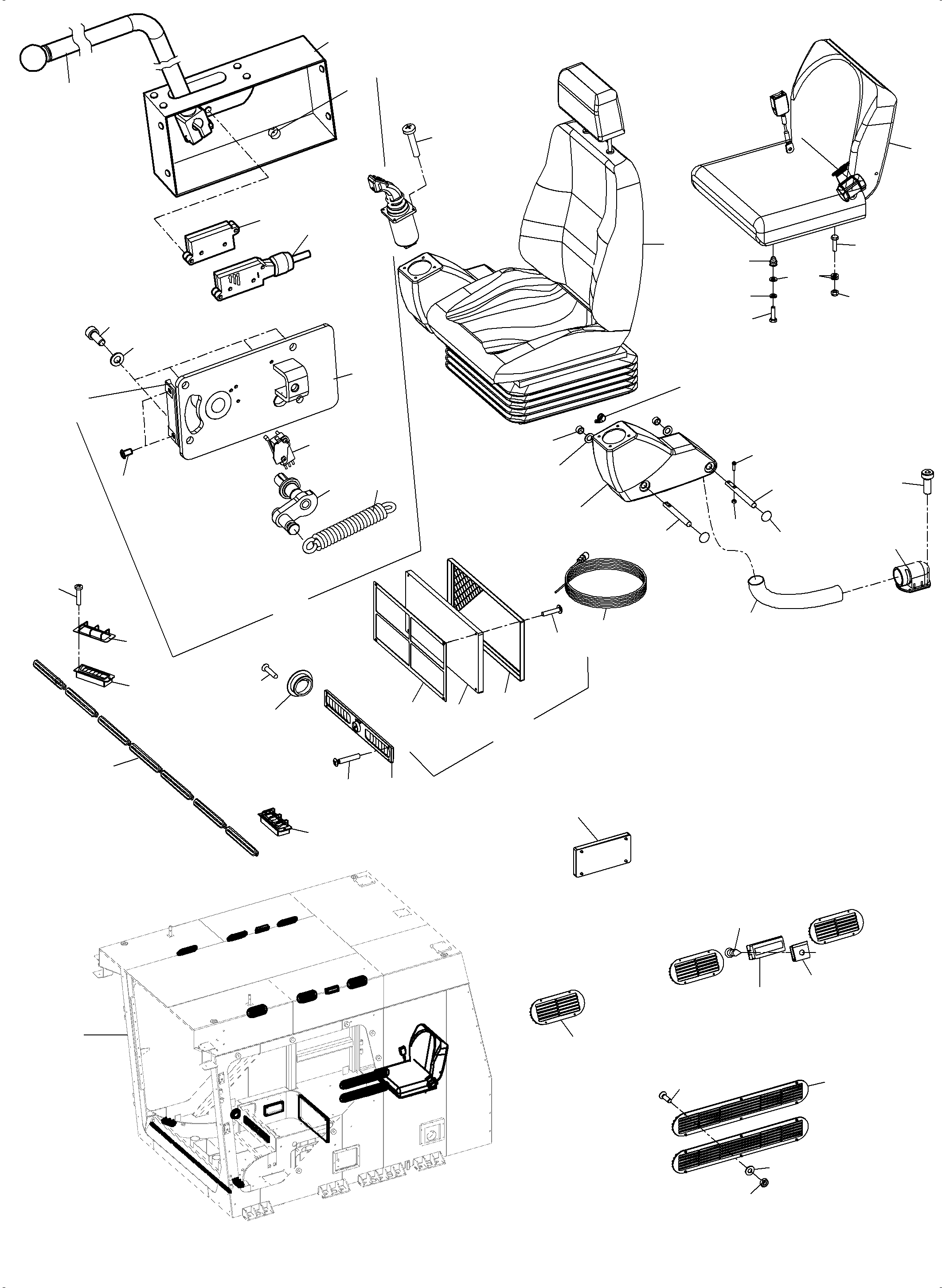 Komatsu parts book diagram for PC4000-6 S/N 08237: OPERATOR'S CAB PART 1