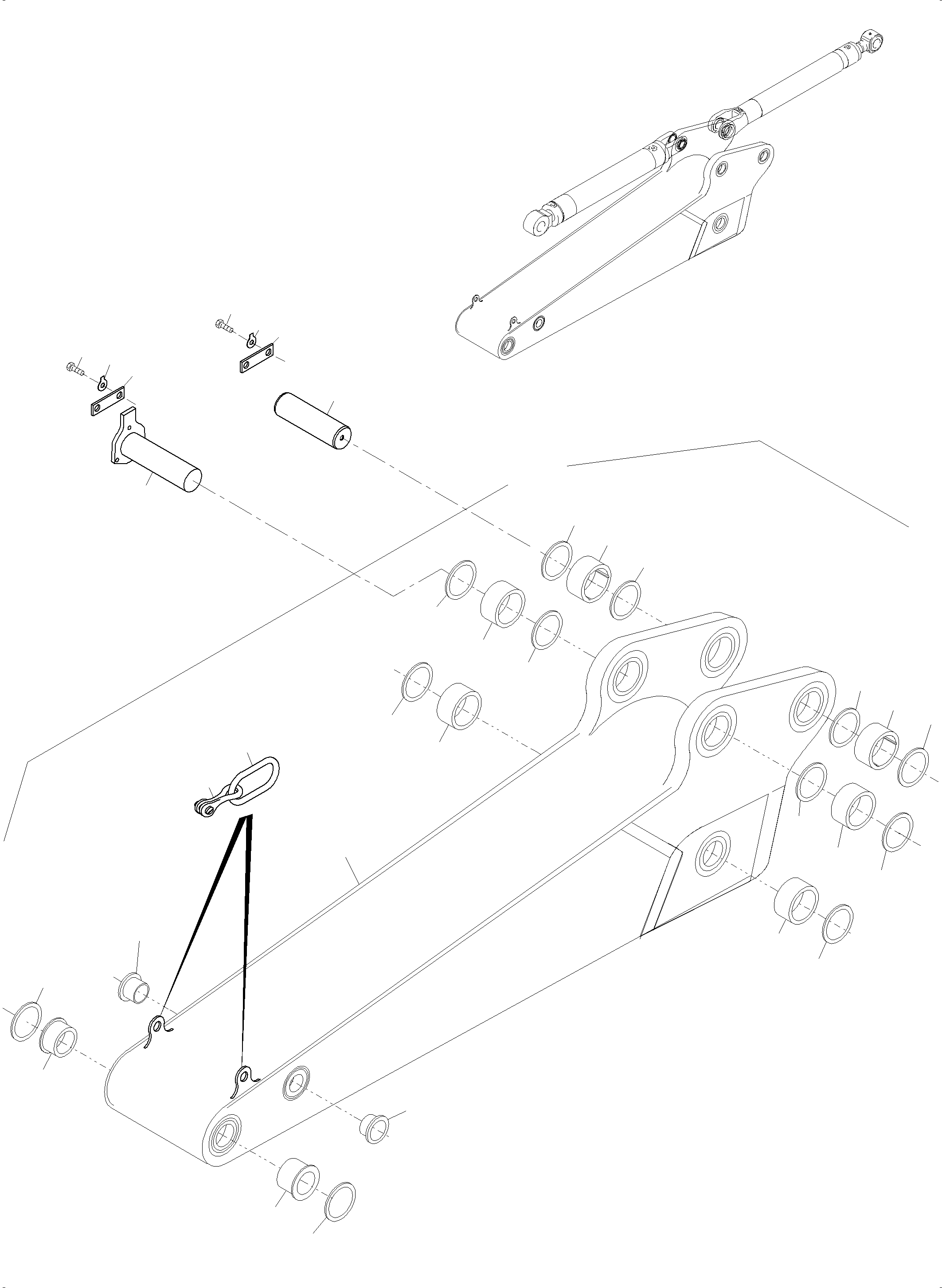 Komatsu parts book diagram for PC4000-6 S/N 08239: BACKHOE  STICK 4,5M