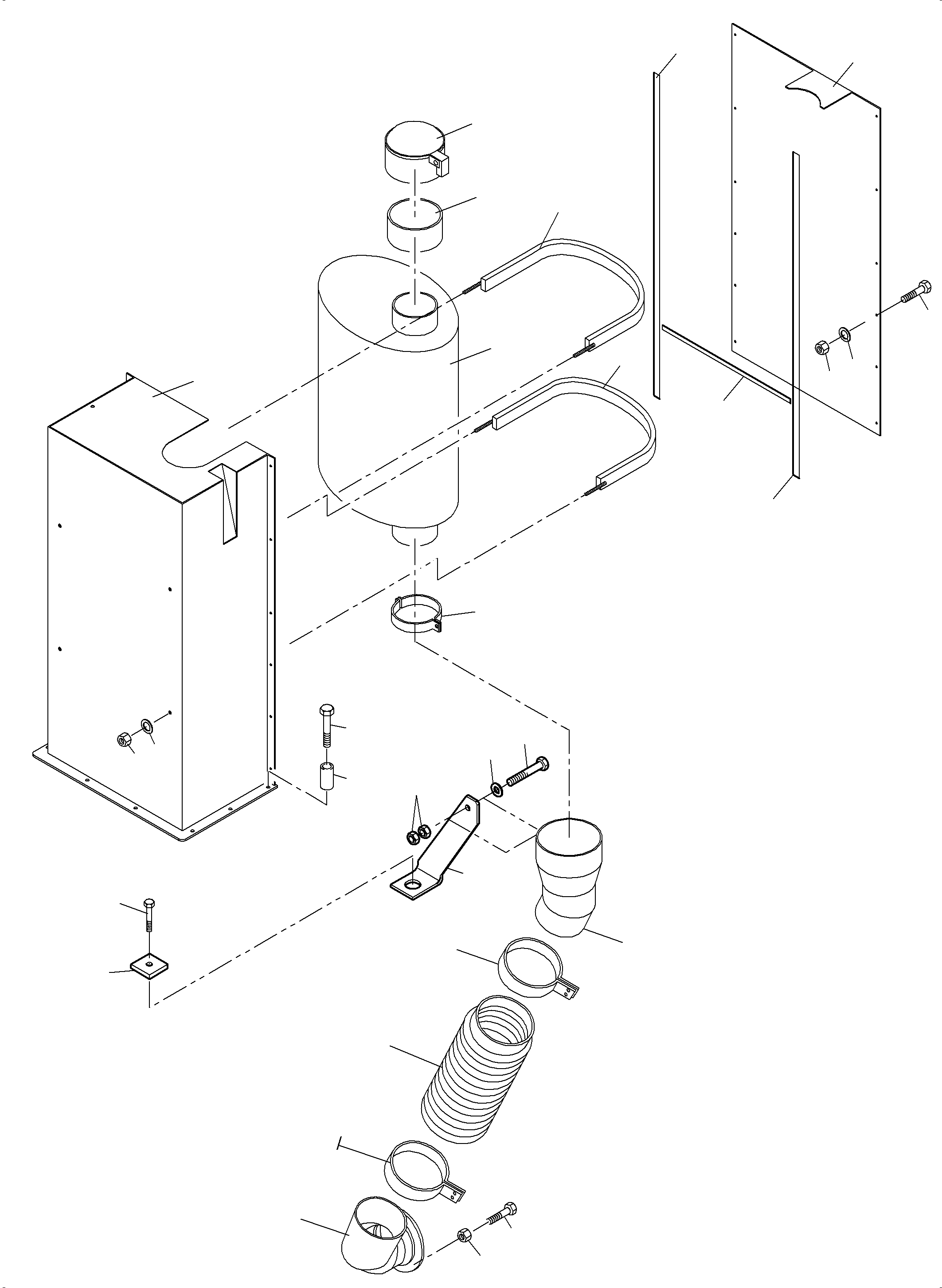 Komatsu parts book diagram for PC4000-6 S/N 08239: EXHAUST SYSTEM