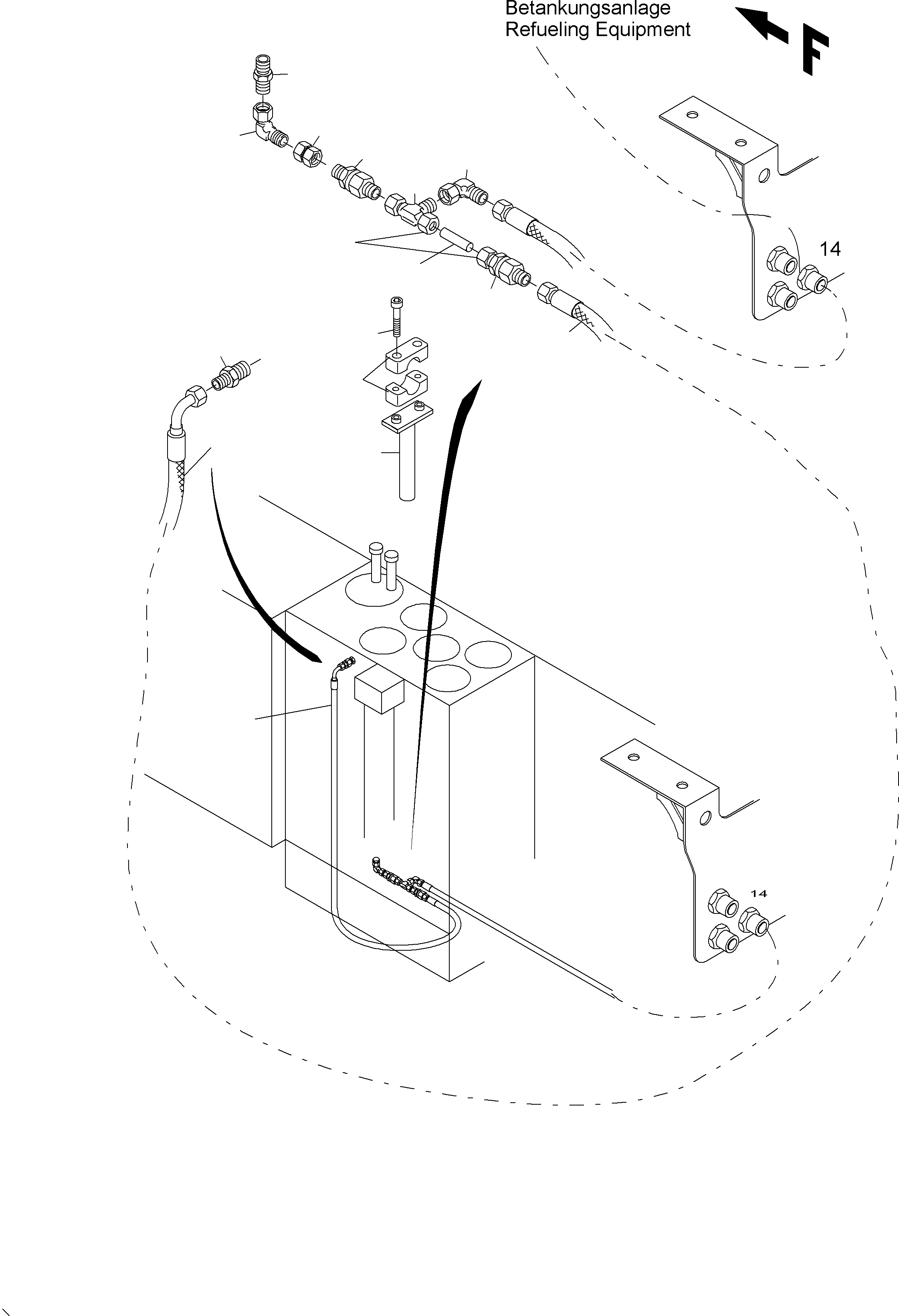Komatsu parts book diagram for PC4000-6 S/N 08239: MAIN OIL TANK