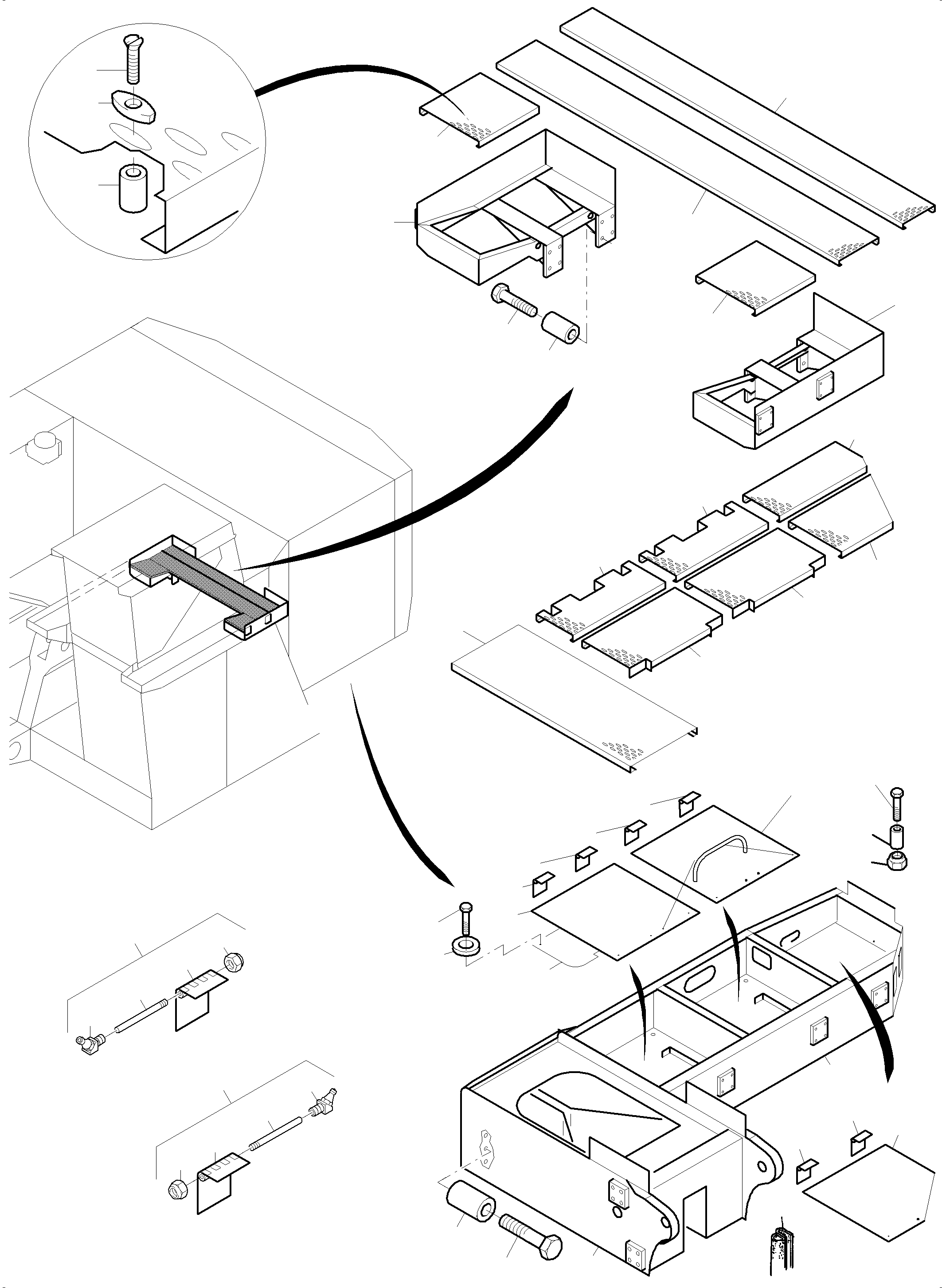 Komatsu parts book diagram for PC4000-6 S/N 08239: RAILS AND PLATFORMS