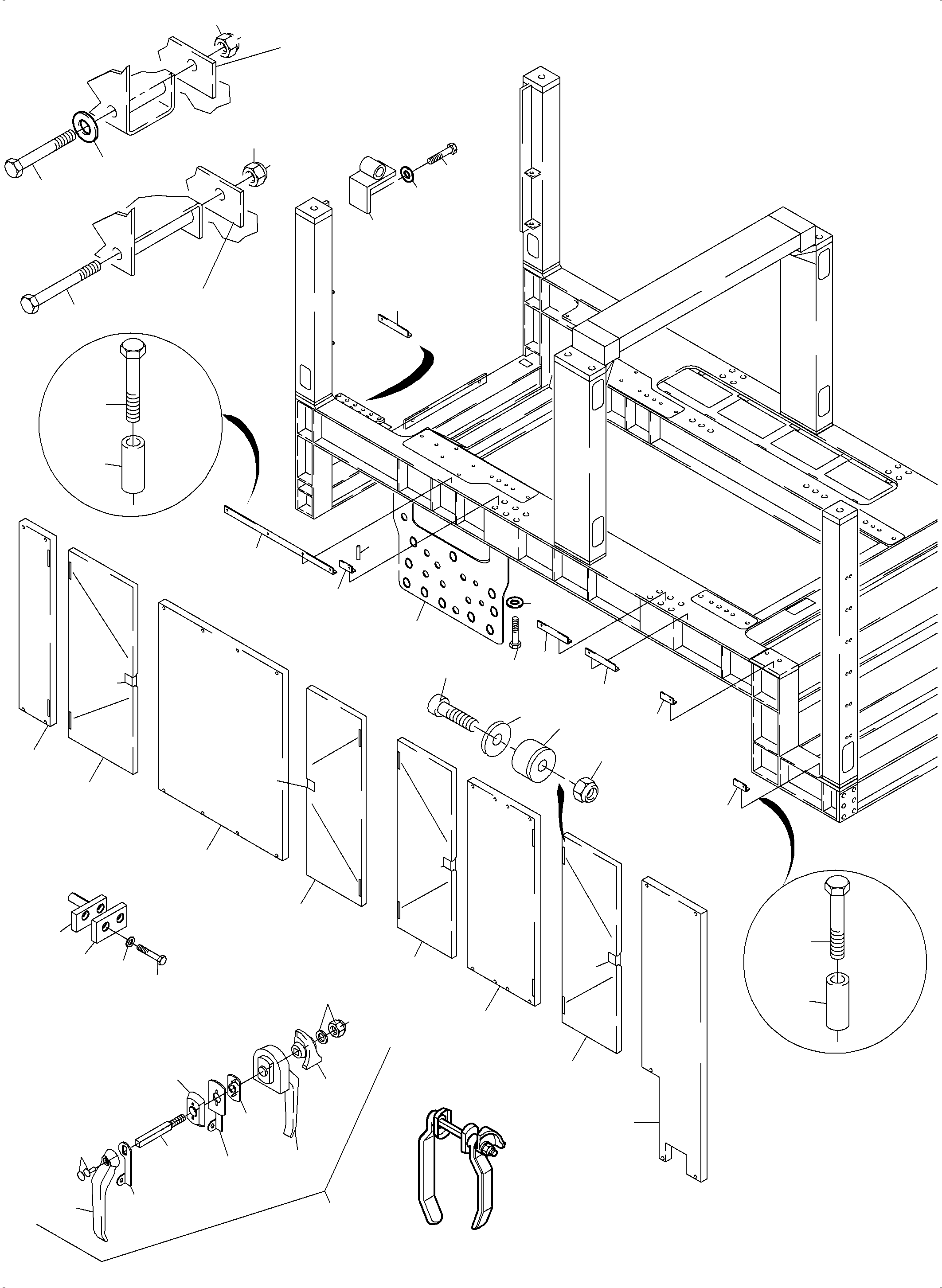 Komatsu parts book diagram for PC4000-6 S/N 08239: COVERING, ENGINE HOUSING