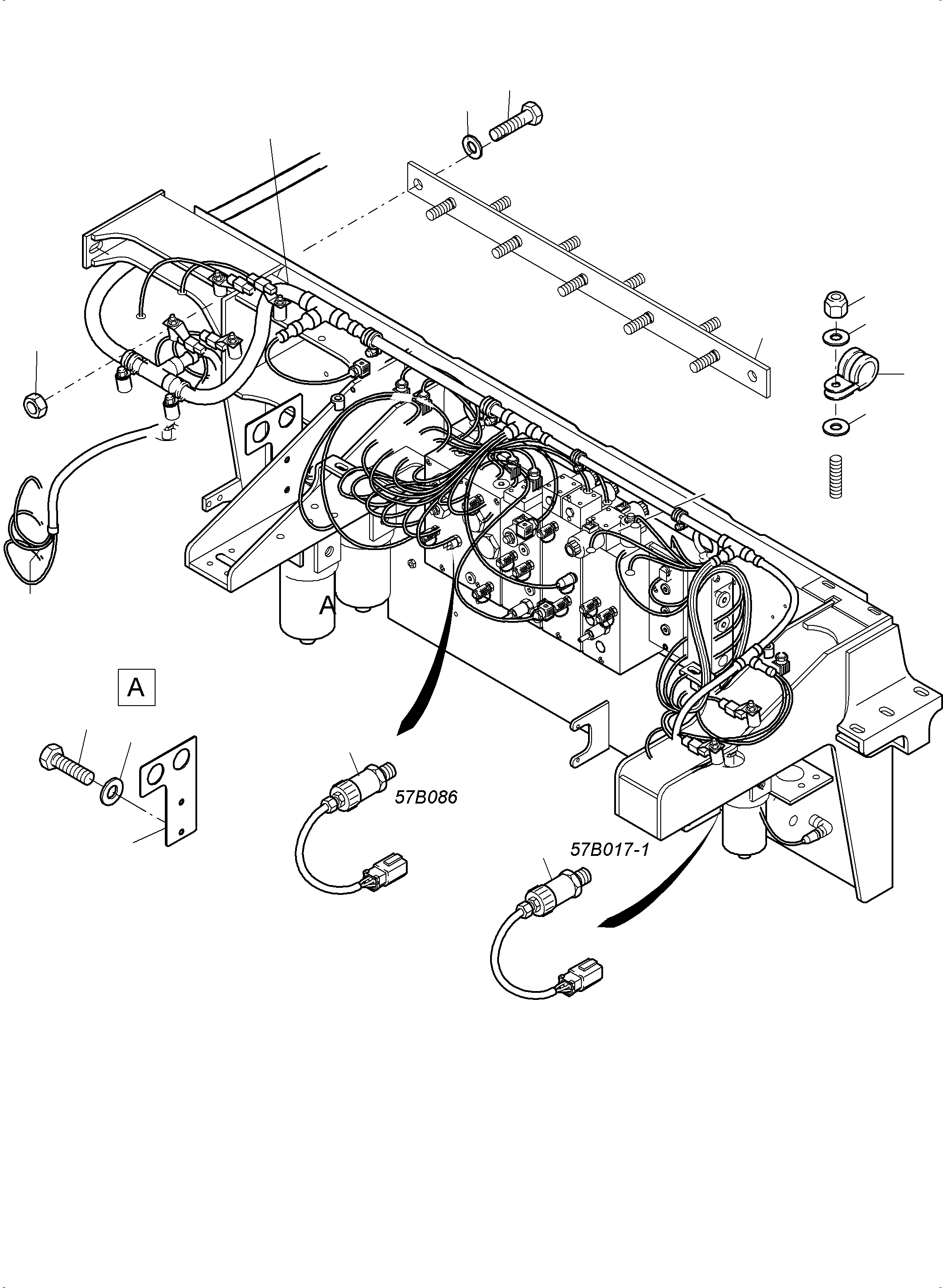 Komatsu parts book diagram for PC4000-6 S/N 08239: CABLES - CONTROL- AND FILTER PLATE