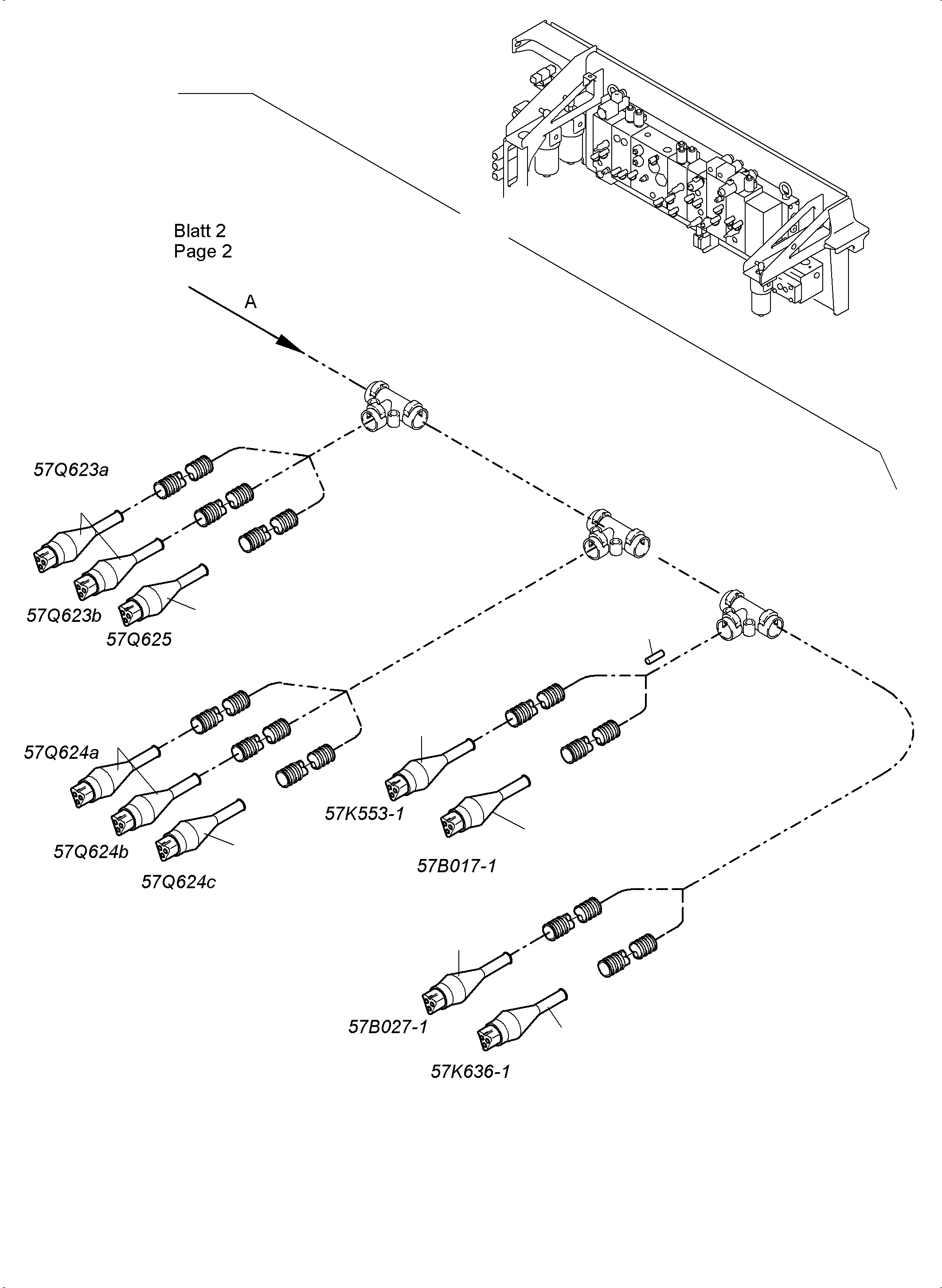 Komatsu parts book diagram for PC4000-6 S/N 08239: CABLES - CONTROL- AND FILTER PLATE