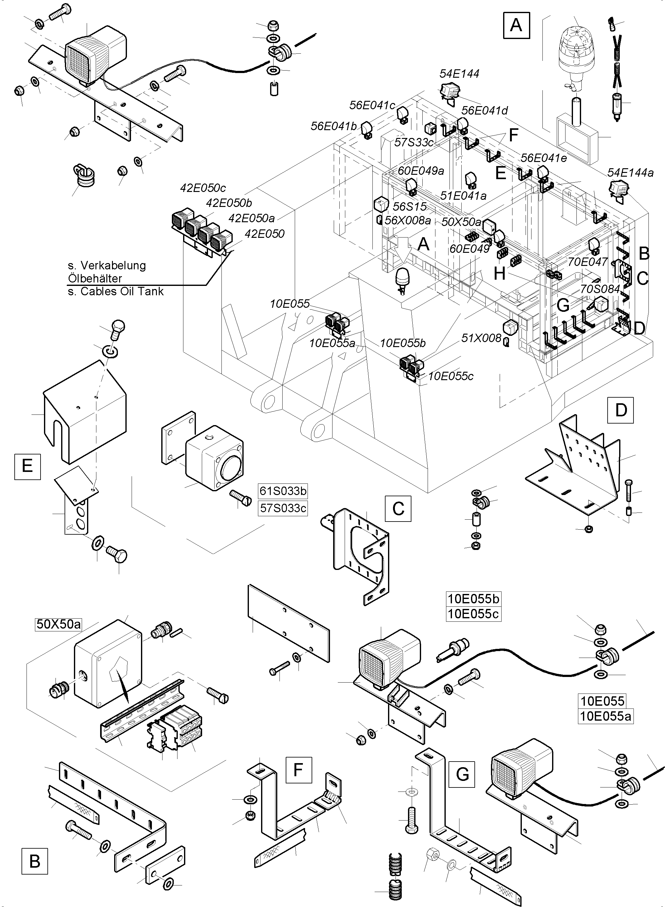 Komatsu parts book diagram for PC4000-6 S/N 08239: LIGHTING EQUIPMENT