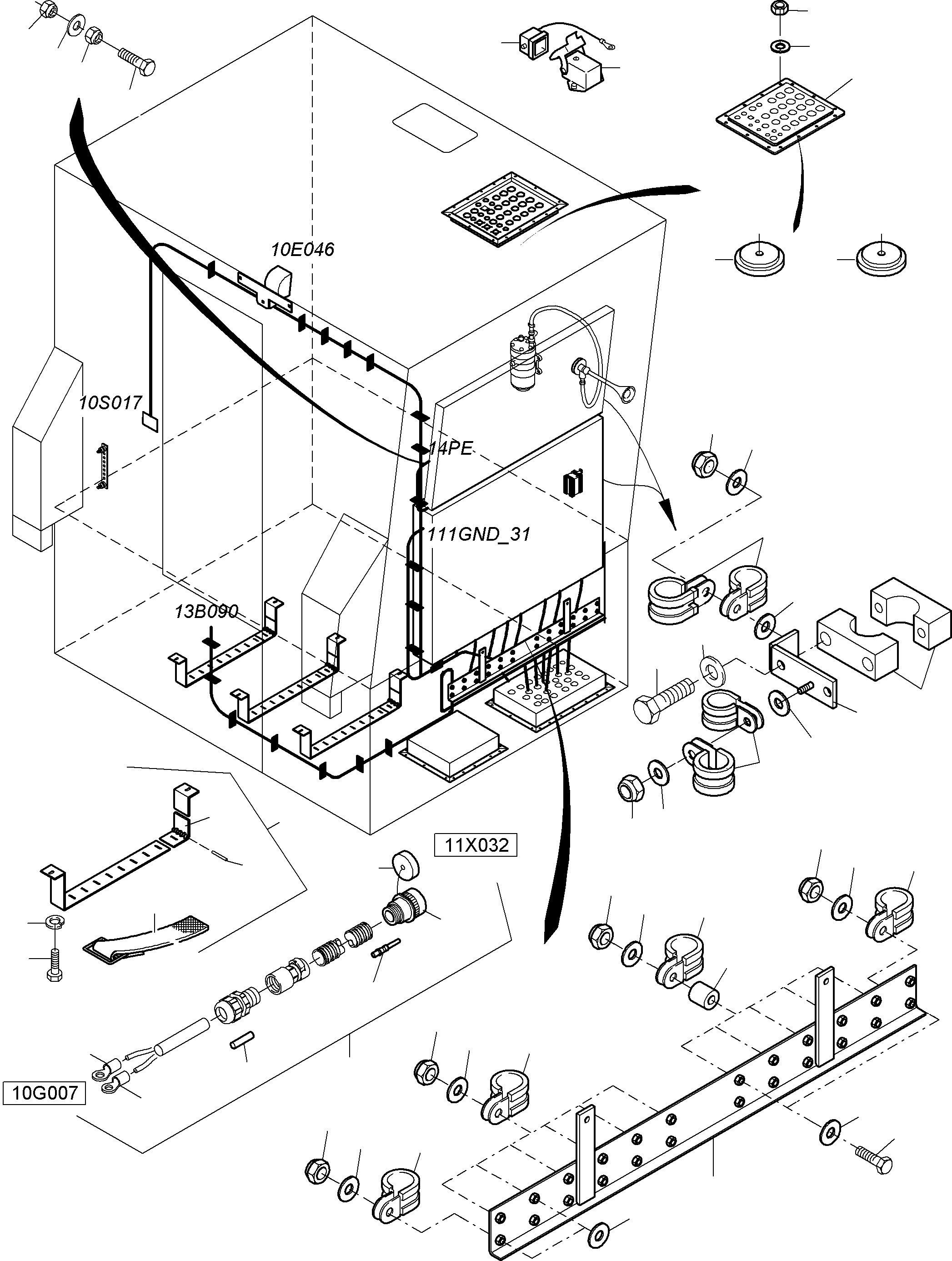 Komatsu parts book diagram for PC4000-6 S/N 08239: ELECTRIC - CAB SUPPORT