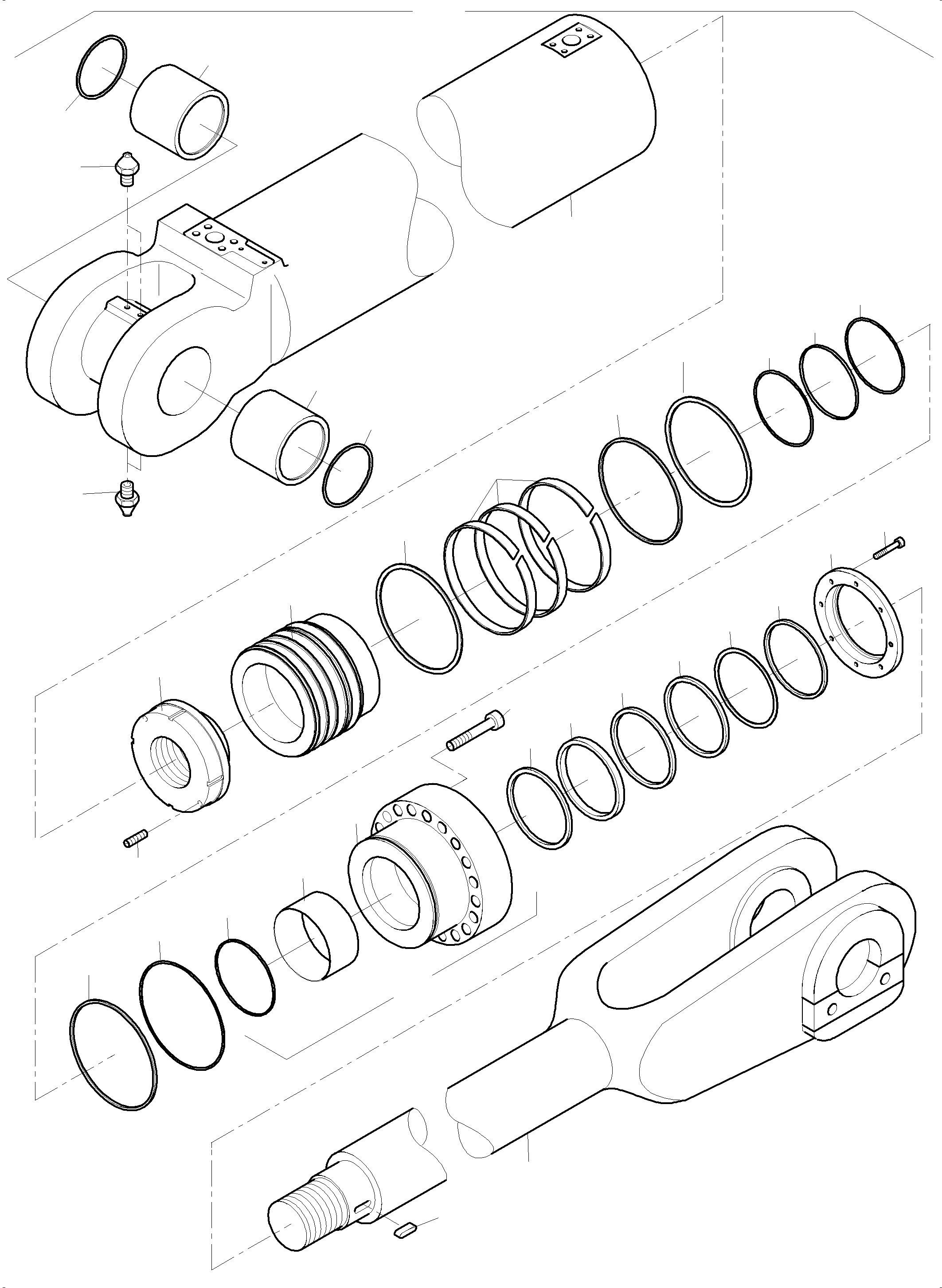 Komatsu parts book diagram for PC4000-6 S/N 08239: HYDRAULIC CYLINDER