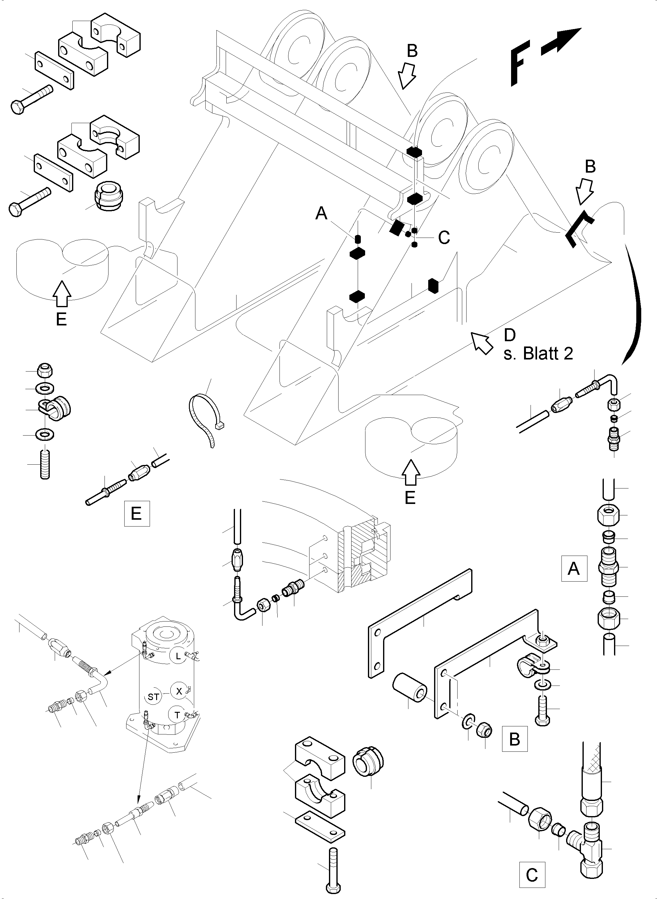 Komatsu parts book diagram for PC4000-6 S/N 08241: LUBE DISTRIBUTOR SLEW RING