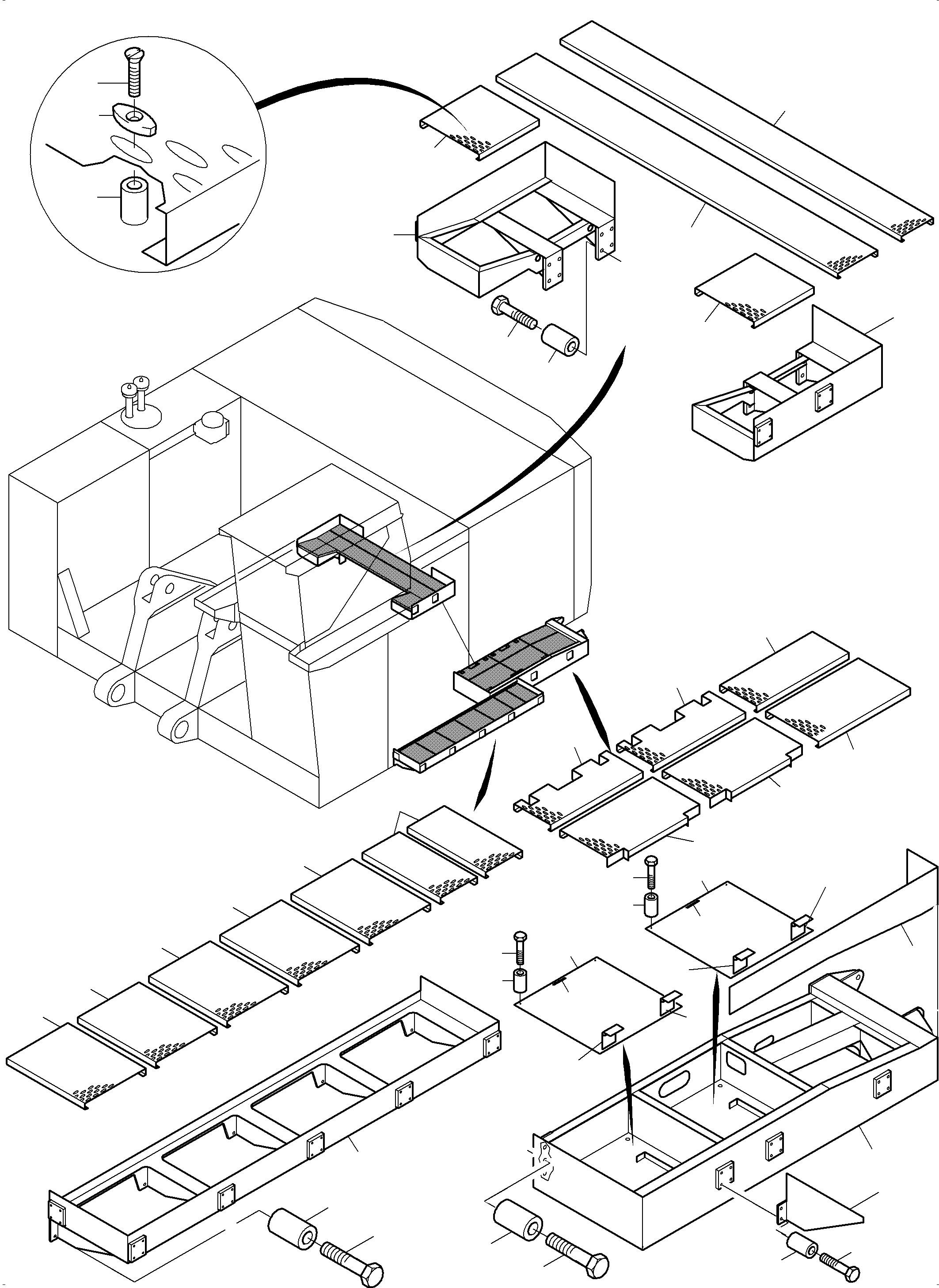 Komatsu parts book diagram for PC4000-6 S/N 08241: PLATFORM + ROOF WALK