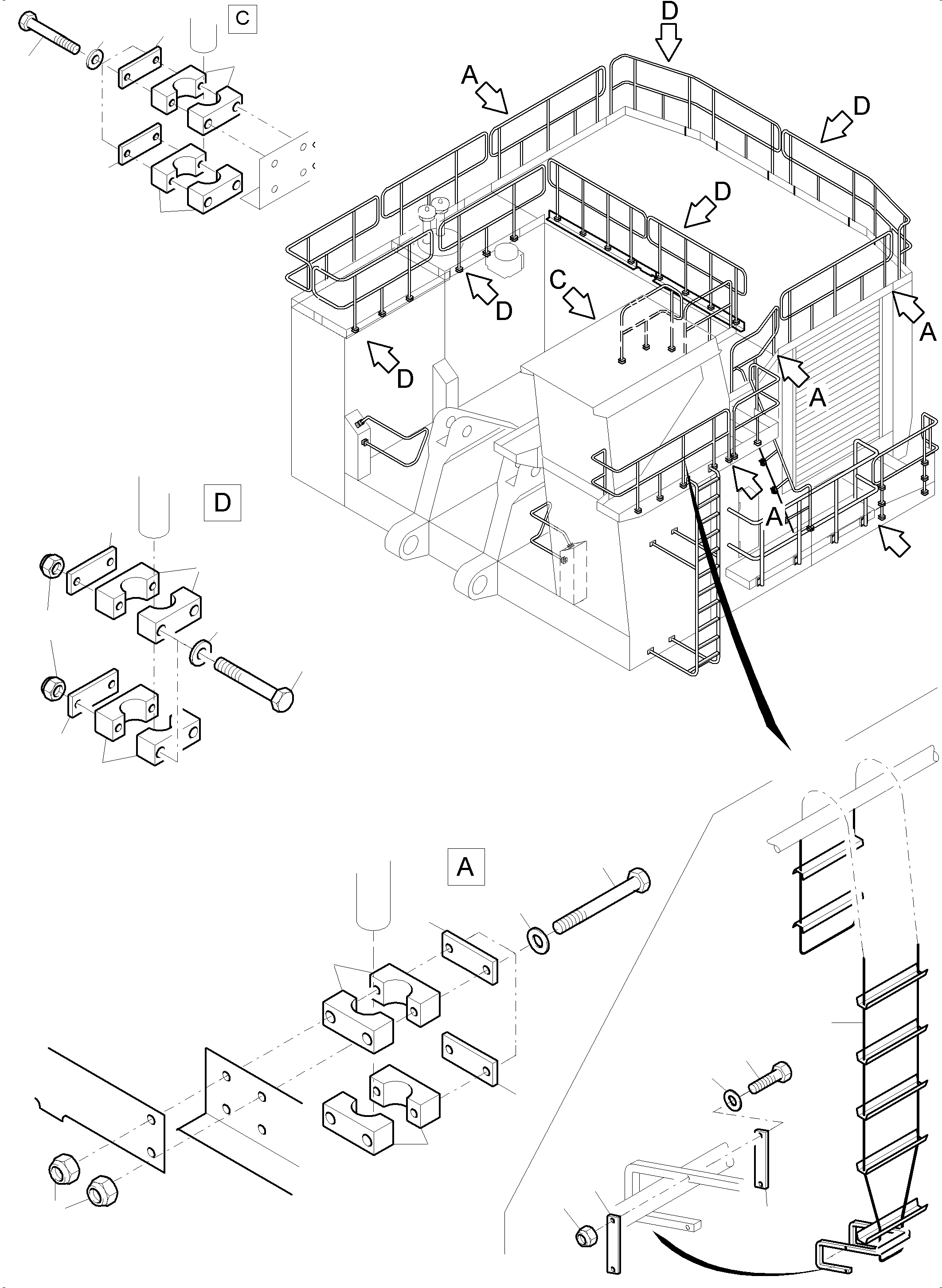 Komatsu parts book diagram for PC4000-6 S/N 08241: RAILS