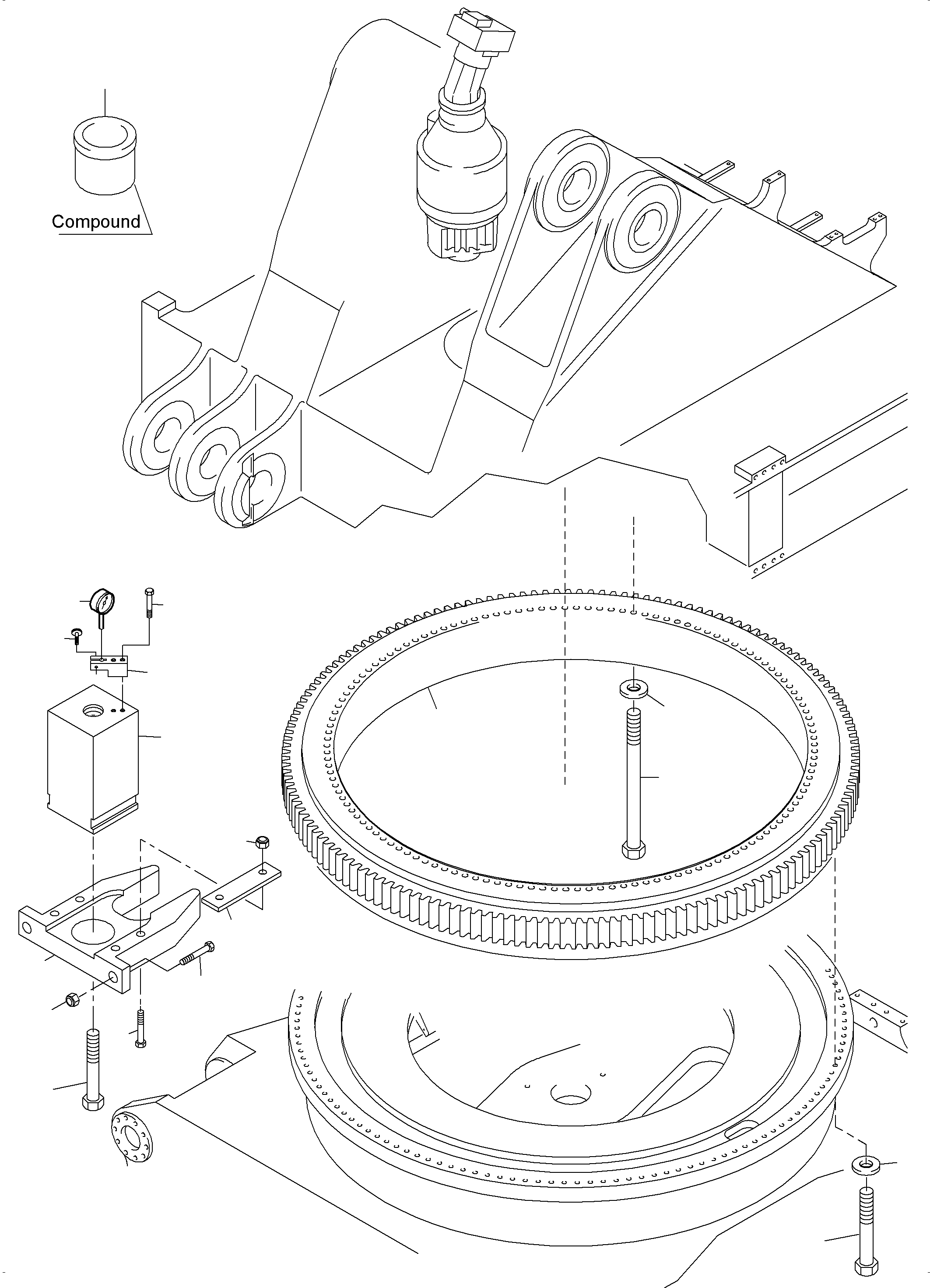 Komatsu parts book diagram for PC4000-6 S/N 08241: SLEW RING ARR.