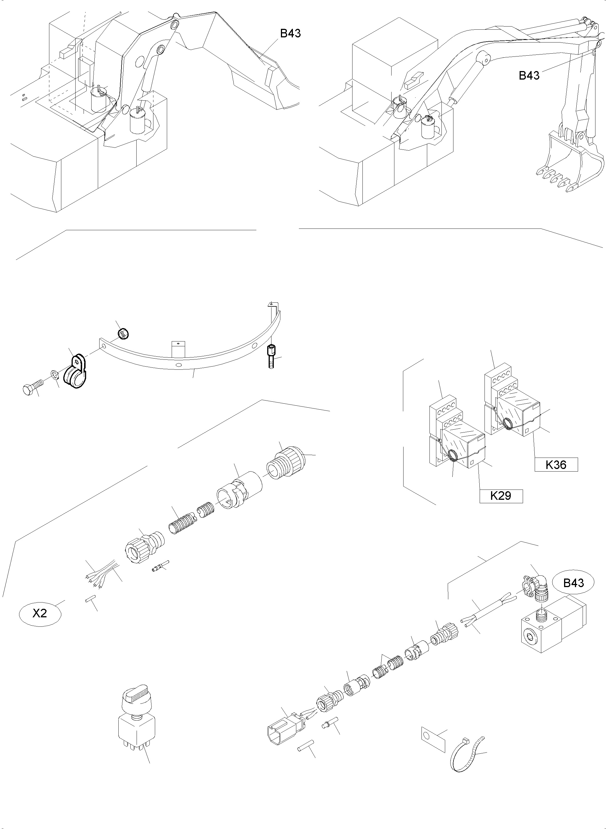 Komatsu parts book diagram for PC4000-6 S/N 08241: ELECTRIC PARTS