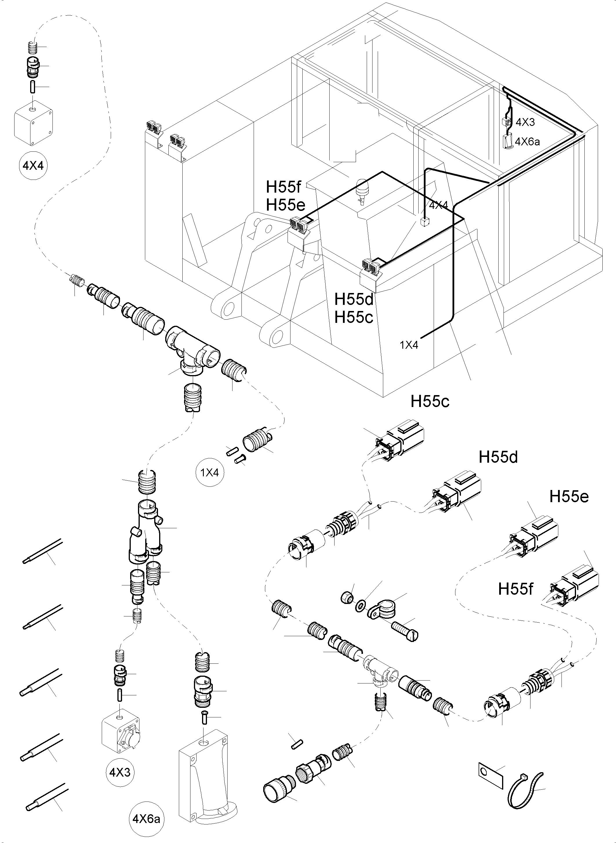 Komatsu parts book diagram for PC4000-6 S/N 08241: LIGHTING EQUIPMENT