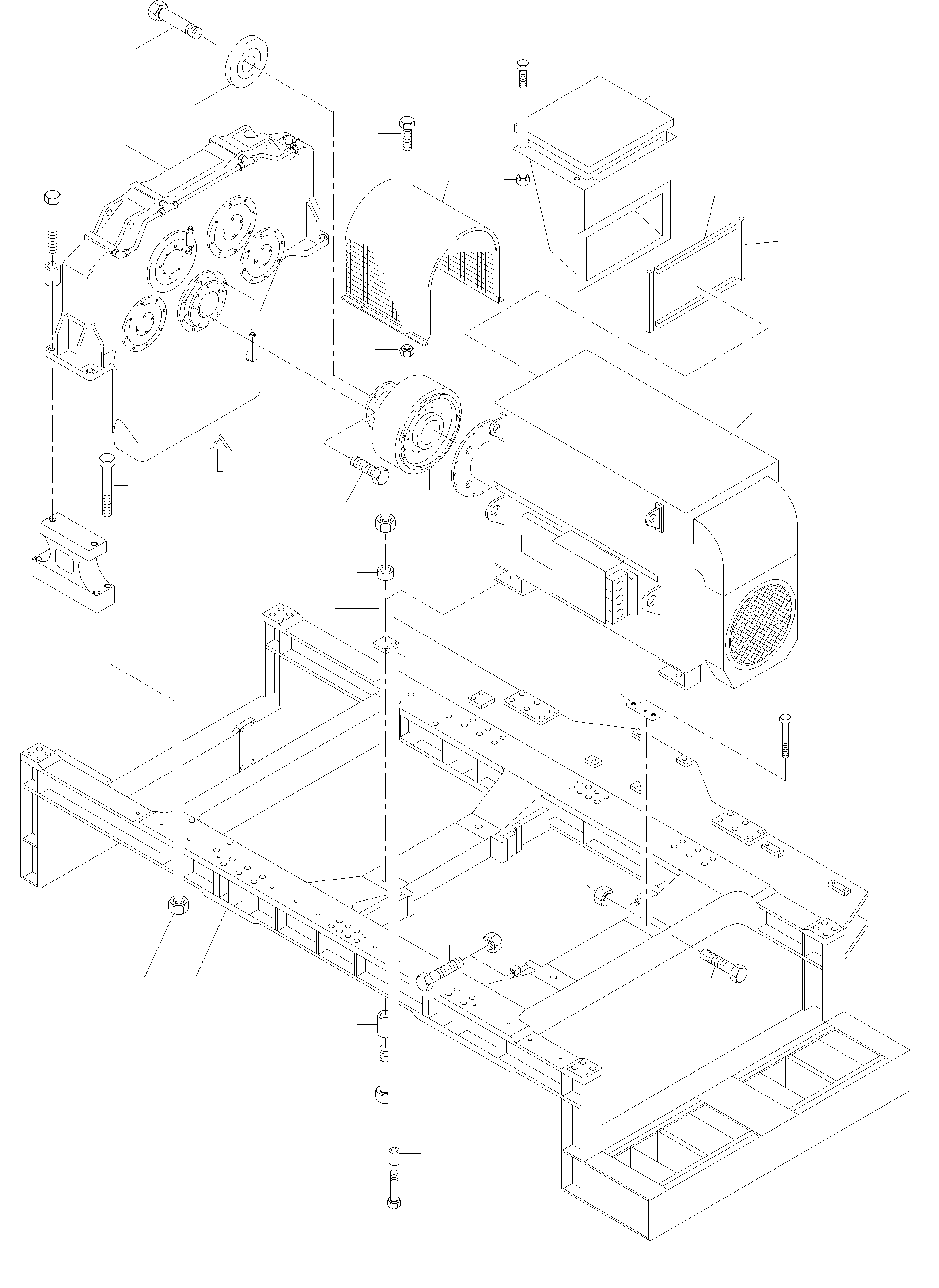 Komatsu parts book diagram for PC4000-6 S/N 08241: DRIVE ARRANGMENT 50HZ