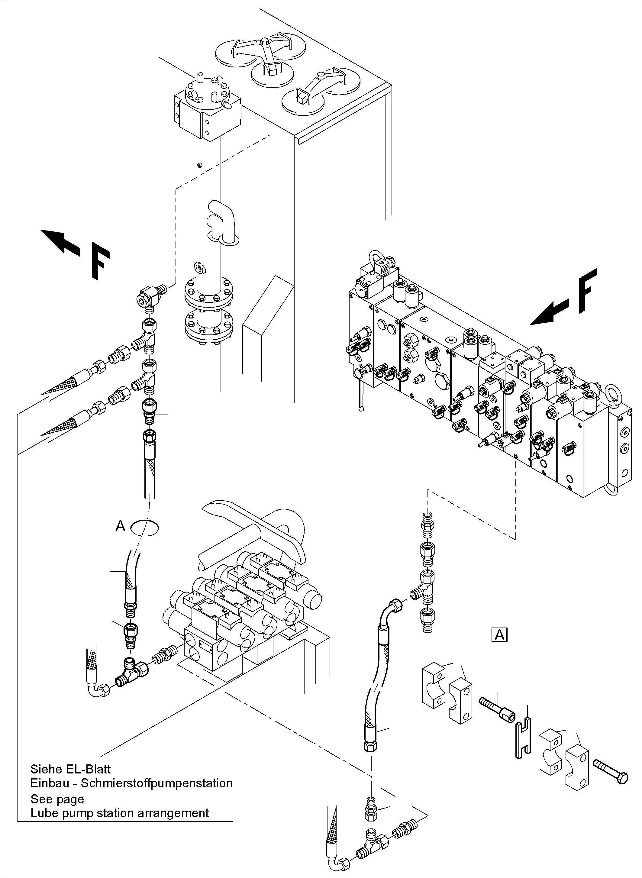Komatsu parts book diagram for PC4000-6 S/N 08241: REMOT CONTROL MAINFOLD ARR.