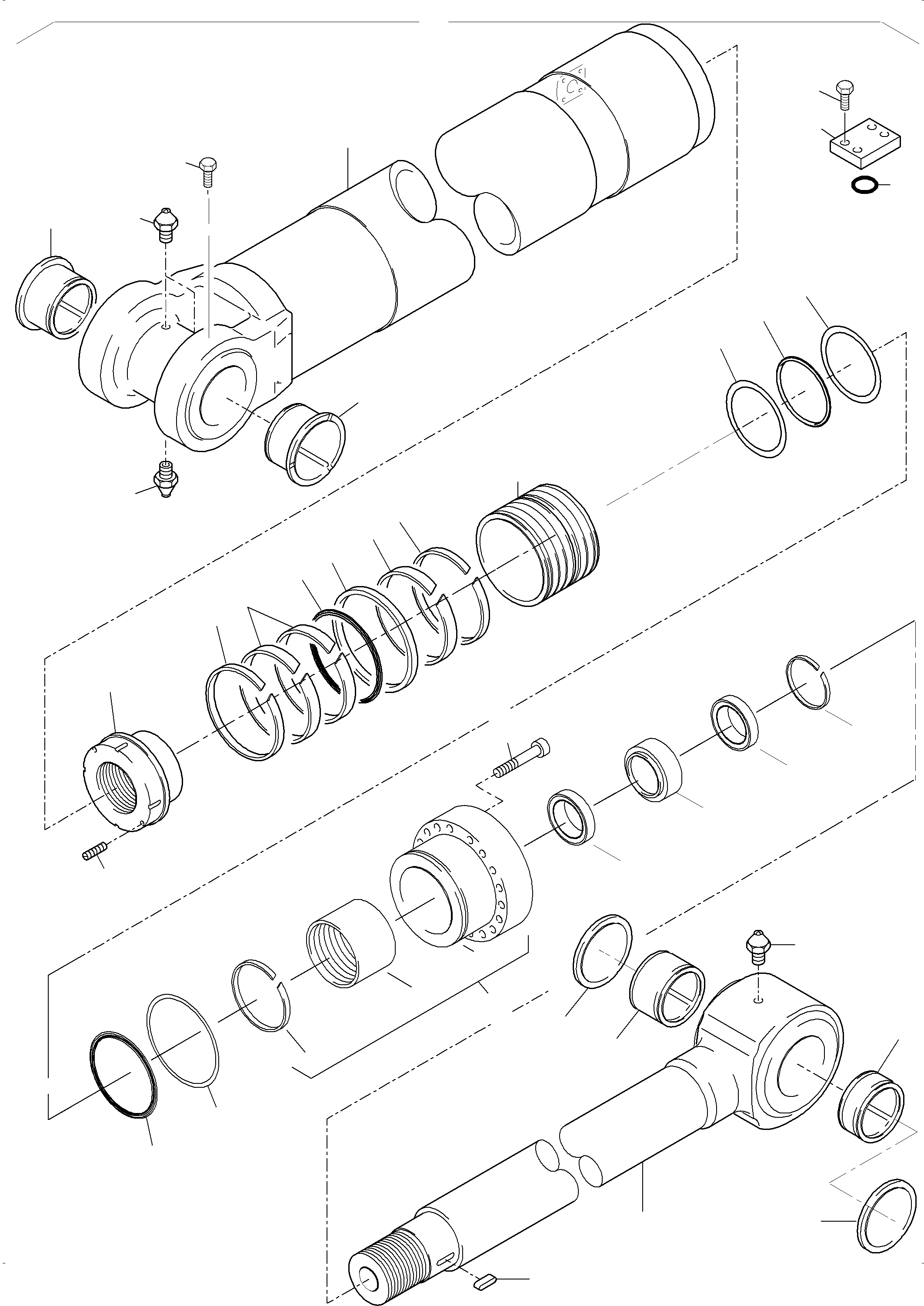 Komatsu parts book diagram for PC4000-6 S/N 08241: BUCKET CYLINDER