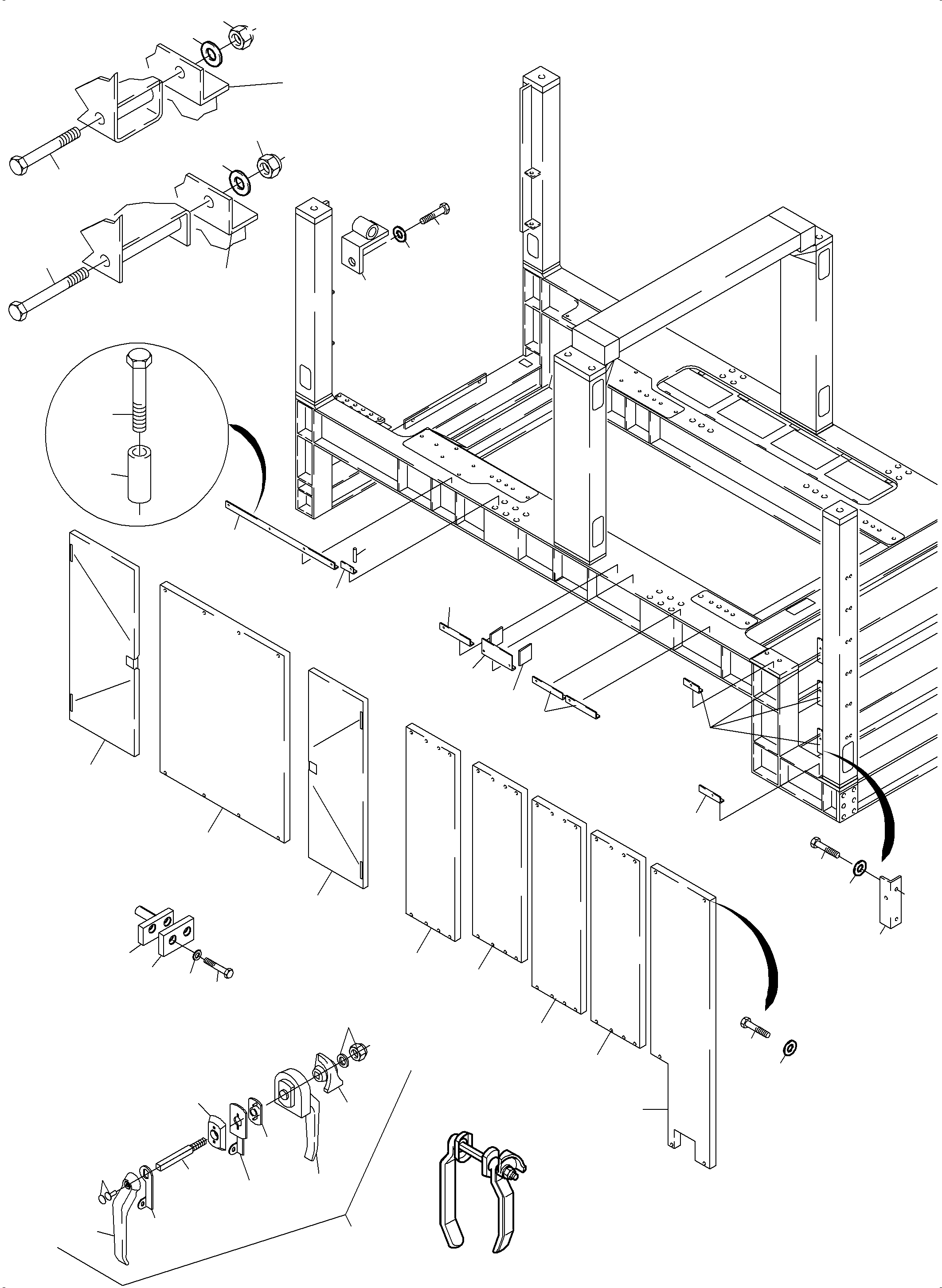 Komatsu parts book diagram for PC4000-6 S/N 08241: COVERING, ENGINE HOUSING