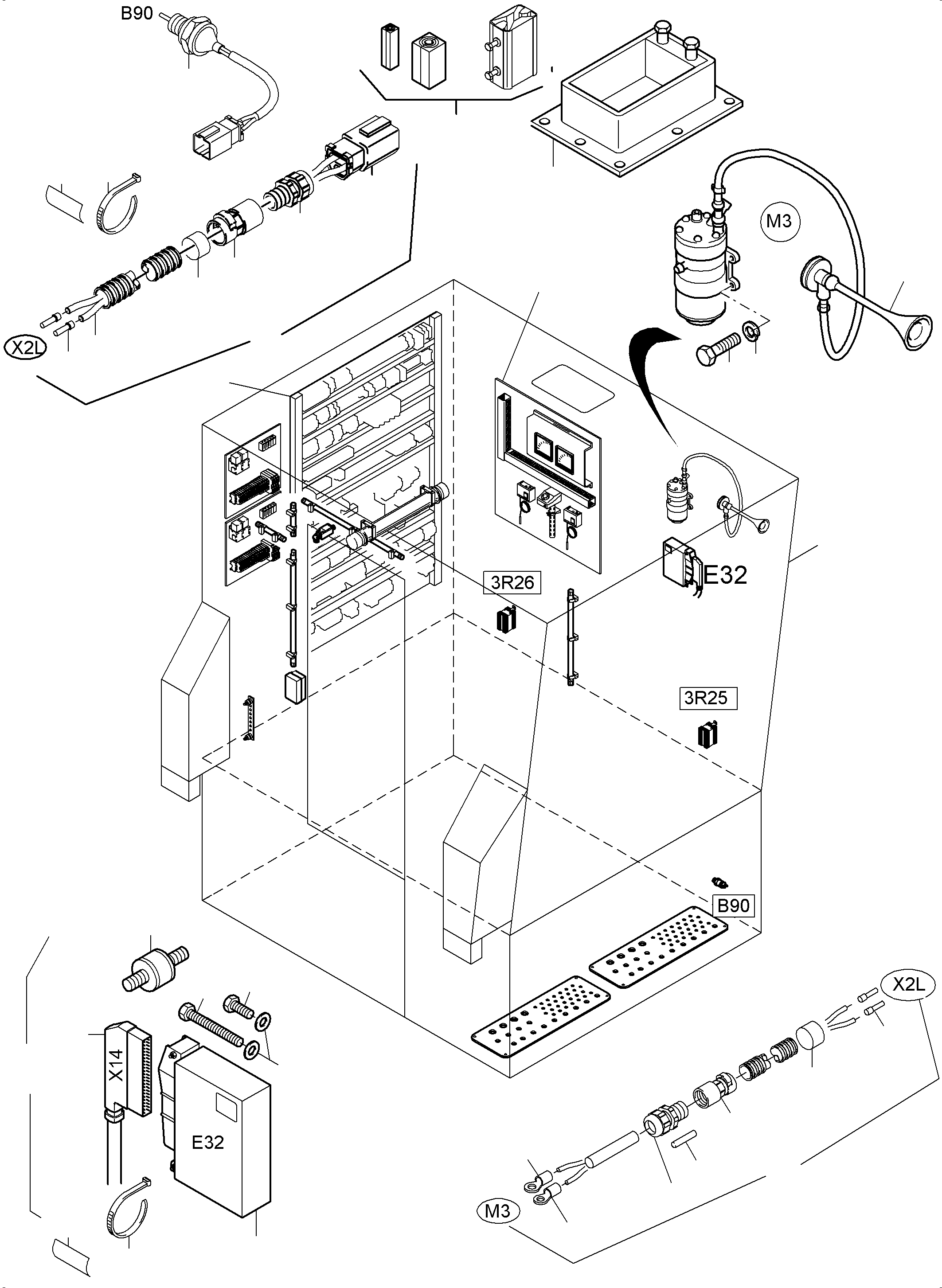 Komatsu parts book diagram for PC4000-6 S/N 08241: ELECTIC - CAB SUPPORT