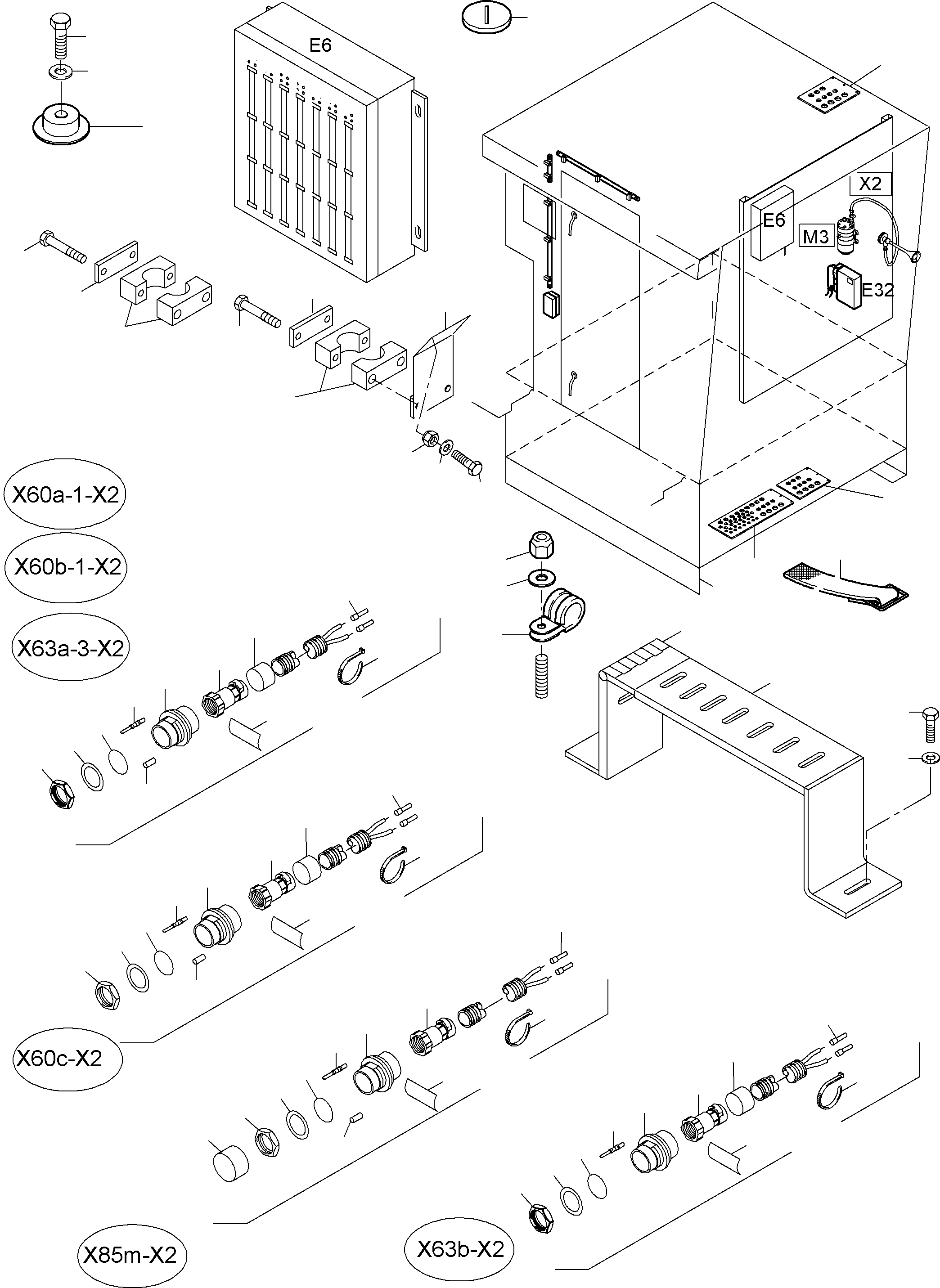 Komatsu parts book diagram for PC4000-6 S/N 08241: ELECTIC - CAB SUPPORT