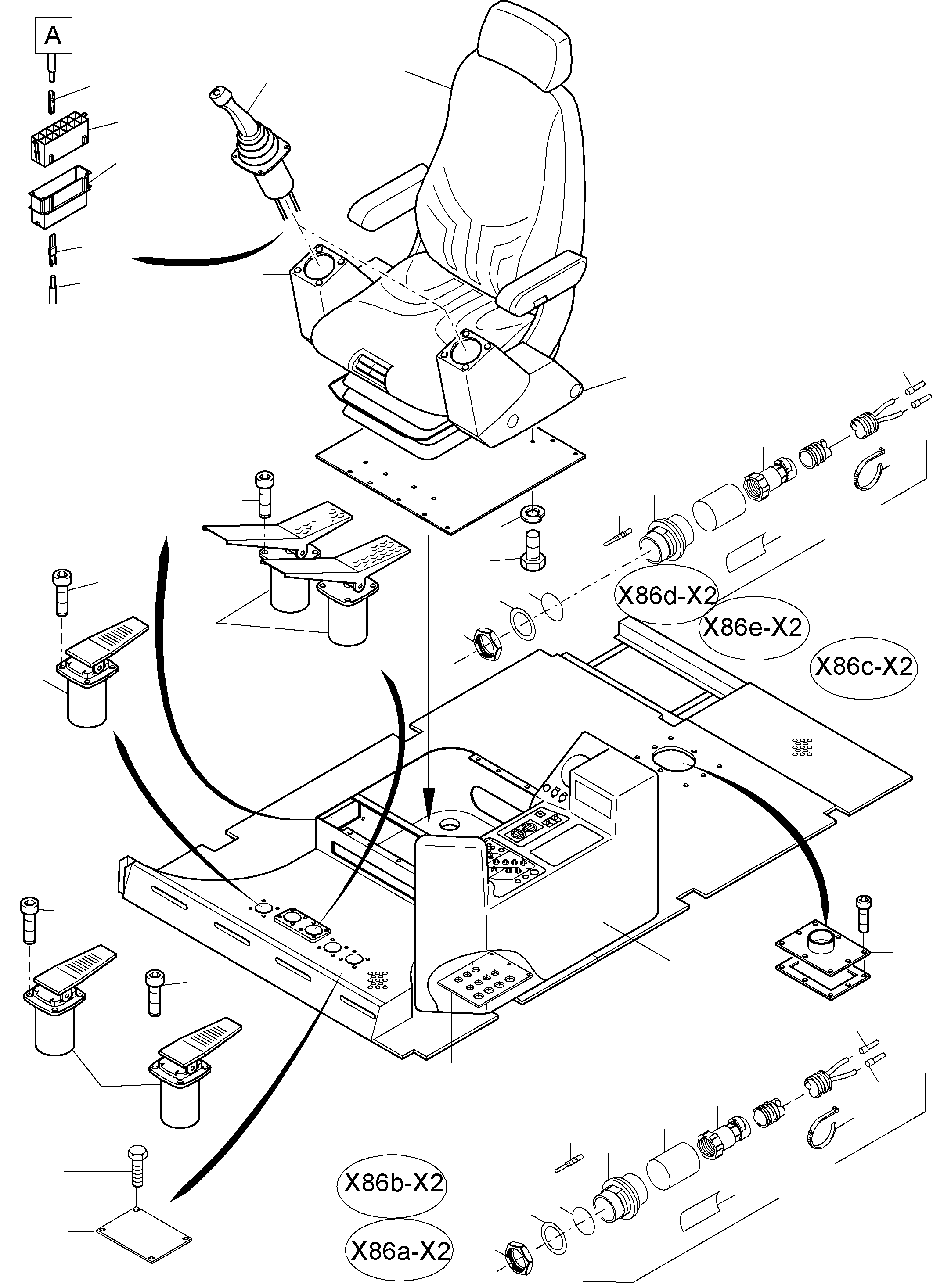 Komatsu parts book diagram for PC4000-6 S/N 08241: OPERATOR'S STAND