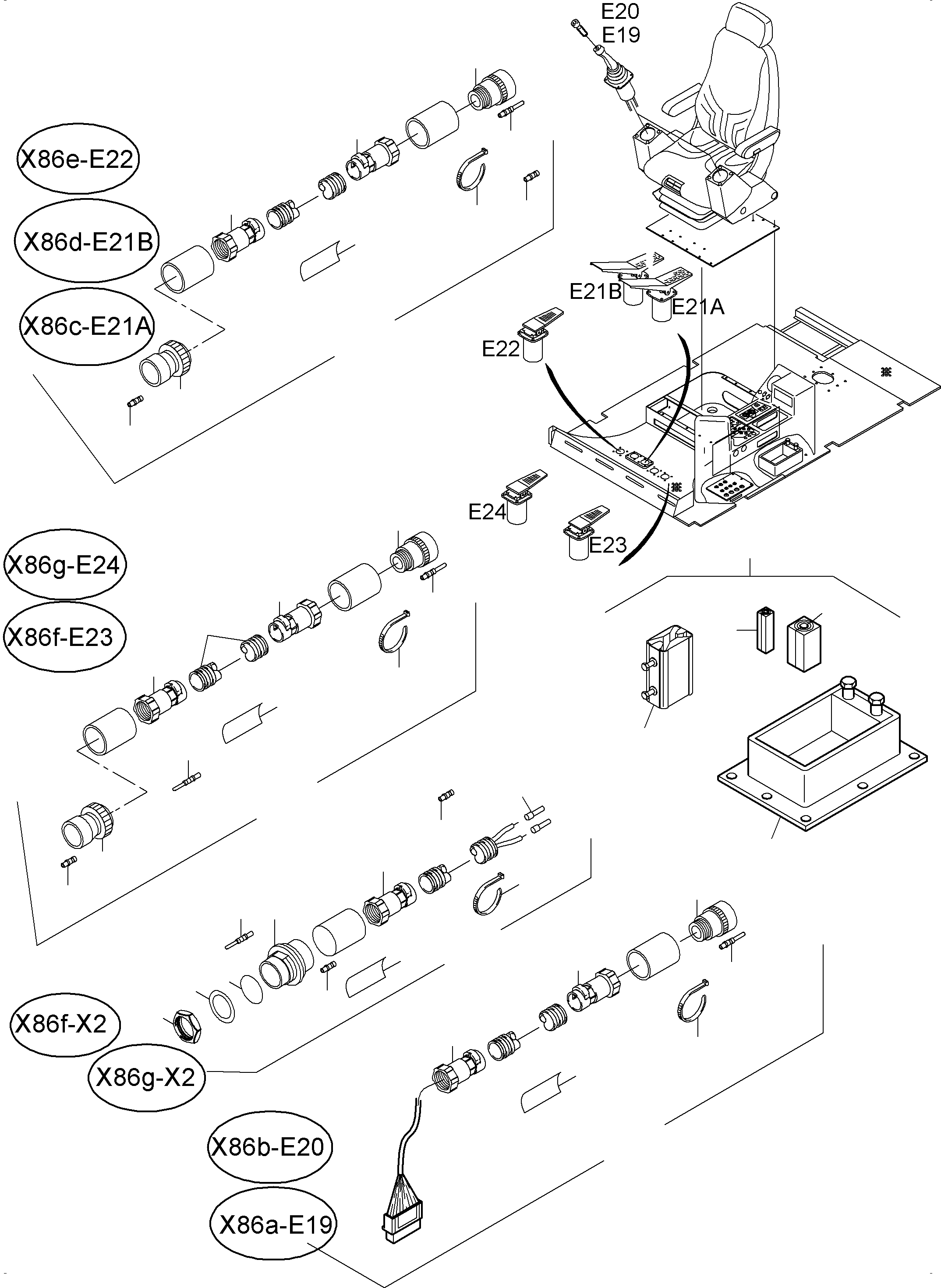 Komatsu parts book diagram for PC4000-6 S/N 08241: OPERATOR'S STAND