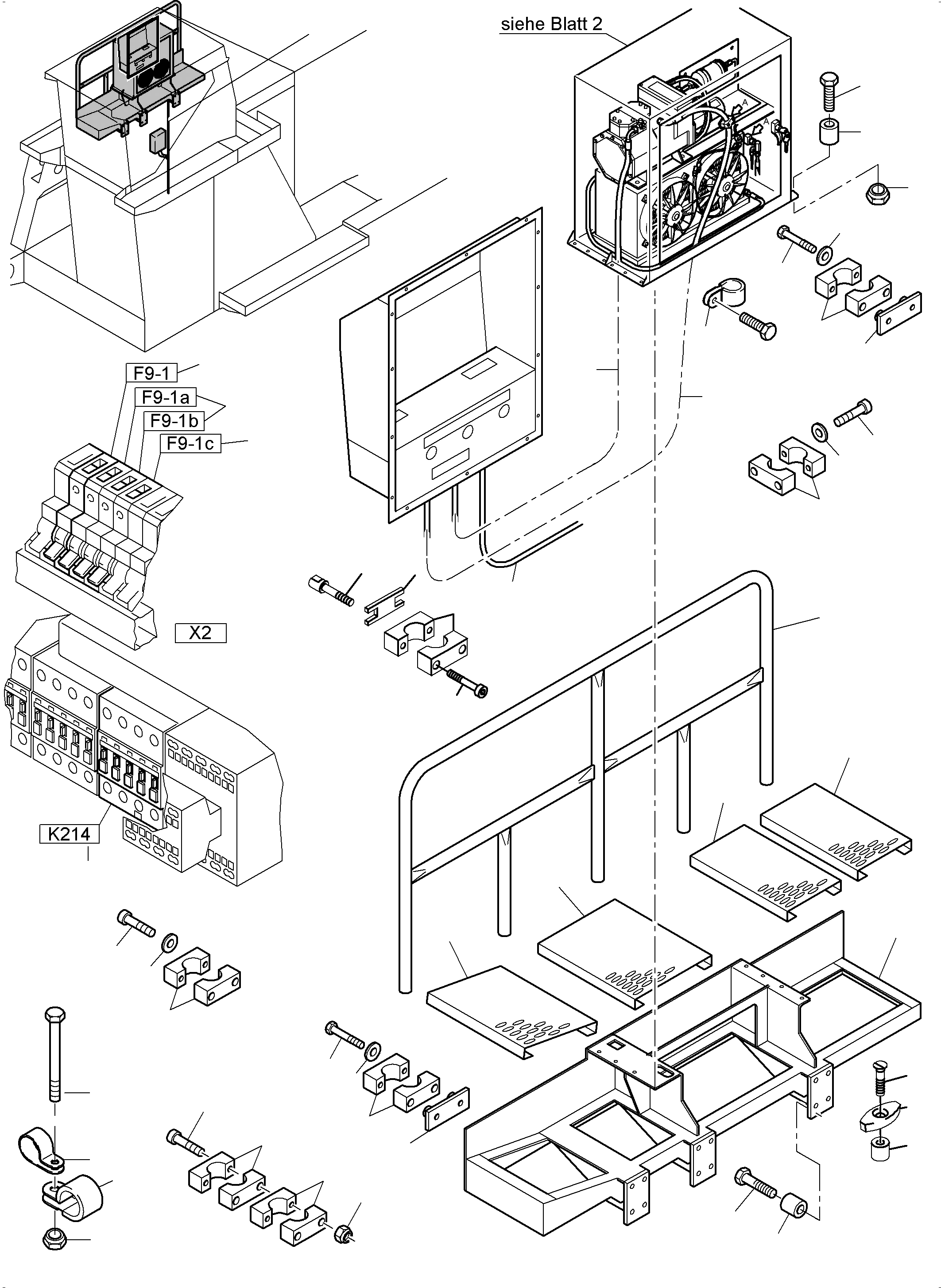 Komatsu parts book diagram for PC4000-6 S/N 08241: AIR CONDITION ARR. - CAB SUPPORT AND MS-SWITCH CABINET