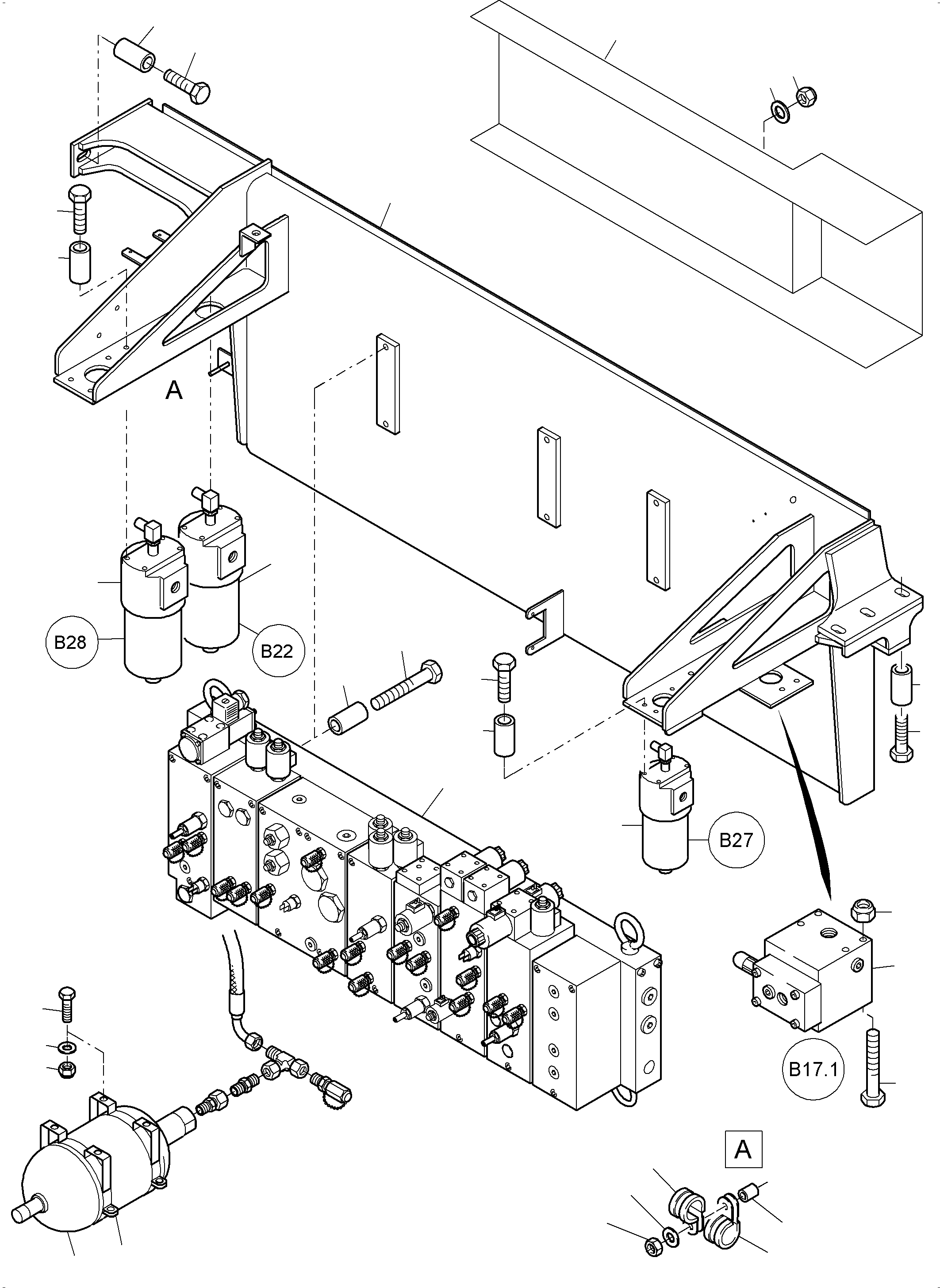 Komatsu parts book diagram for PC4000-6 S/N 08241: CONTROL- AND FILTER PLATE