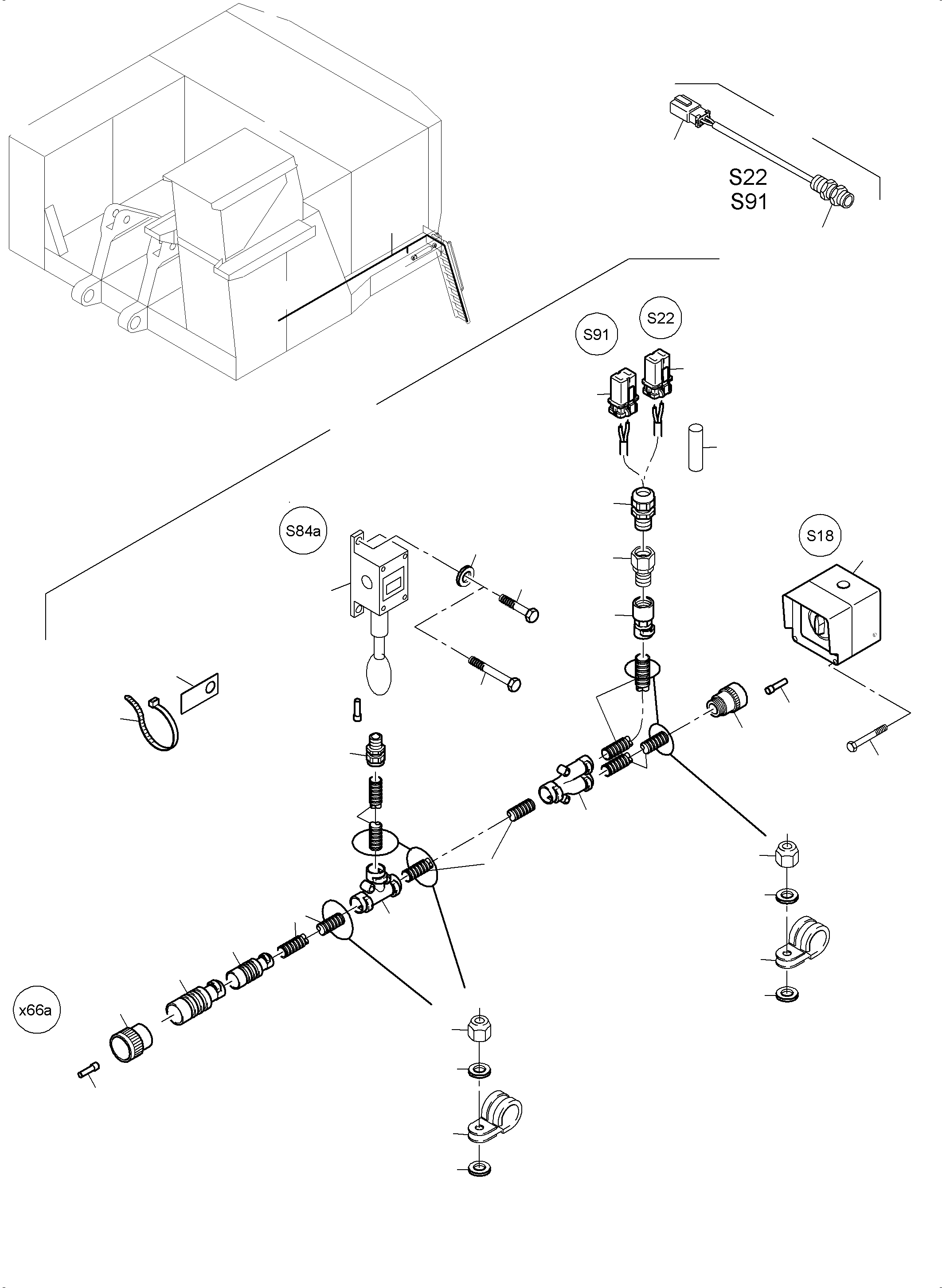 Komatsu parts book diagram for PC4000-6 S/N 08241: ELECTRIC PARTS - LADDER
