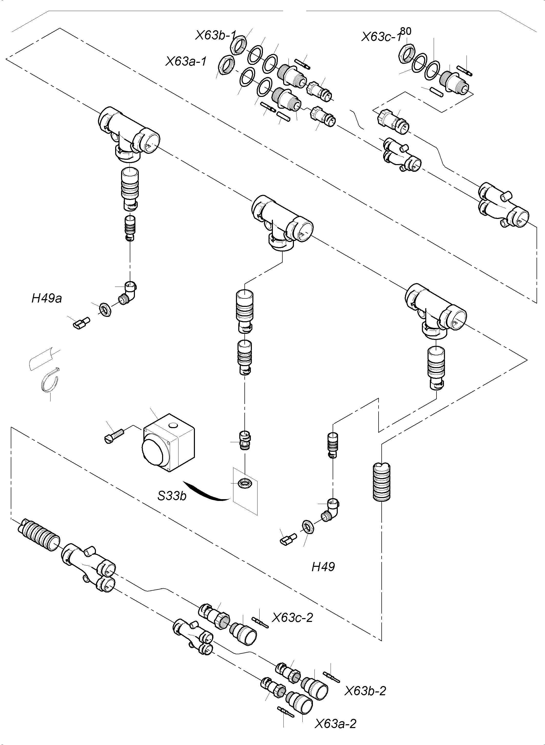 Komatsu parts book diagram for PC4000-6 S/N 08241: CABLES - OIL TANK AND SWITCH