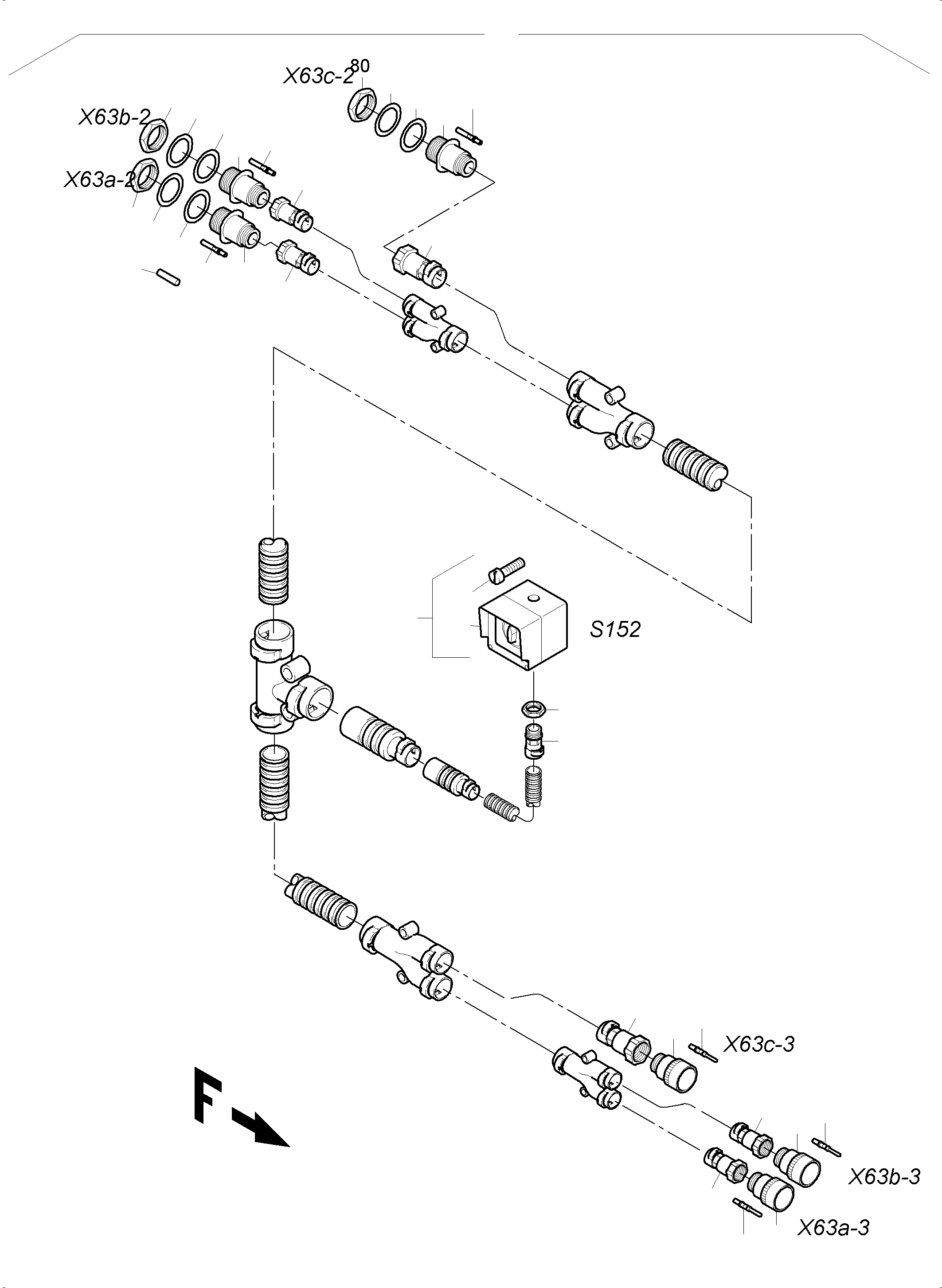 Komatsu parts book diagram for PC4000-6 S/N 08241: CABLES - OIL TANK AND SWITCH