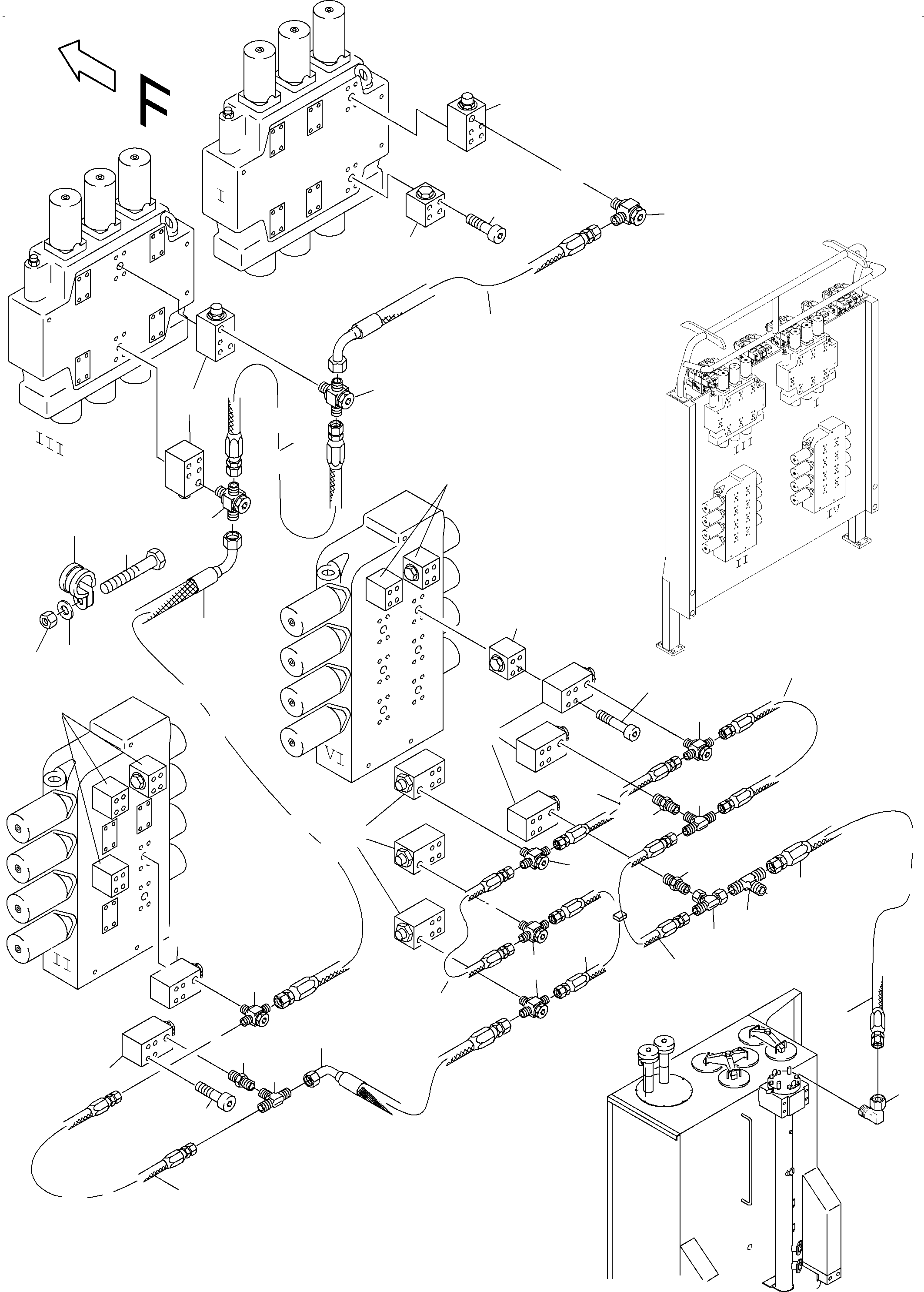 Komatsu parts book diagram for PC4000-6 S/N 08241: VALVE CONTROL BLOCK (FS)