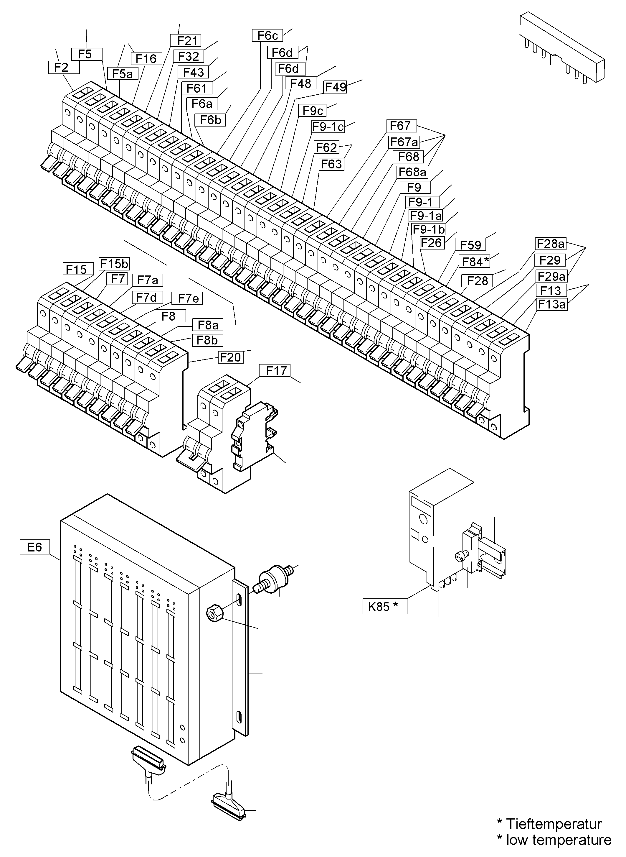 Komatsu parts book diagram for PC4000-6 S/N 08241: SWITCH FRAMING X2
