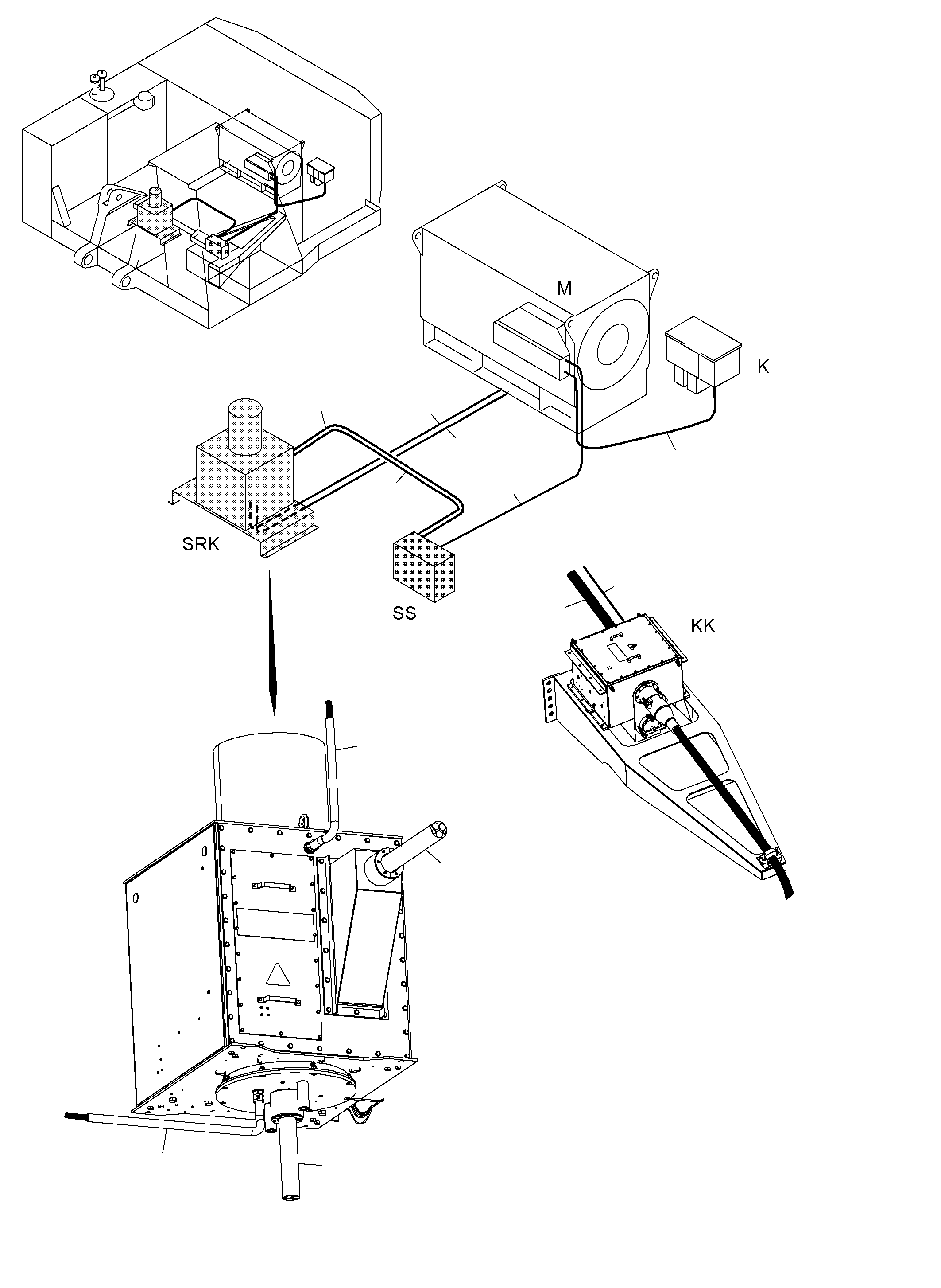 Komatsu parts book diagram for PC4000-6 S/N 08241: CABLES - ELECTRIC MOTOR