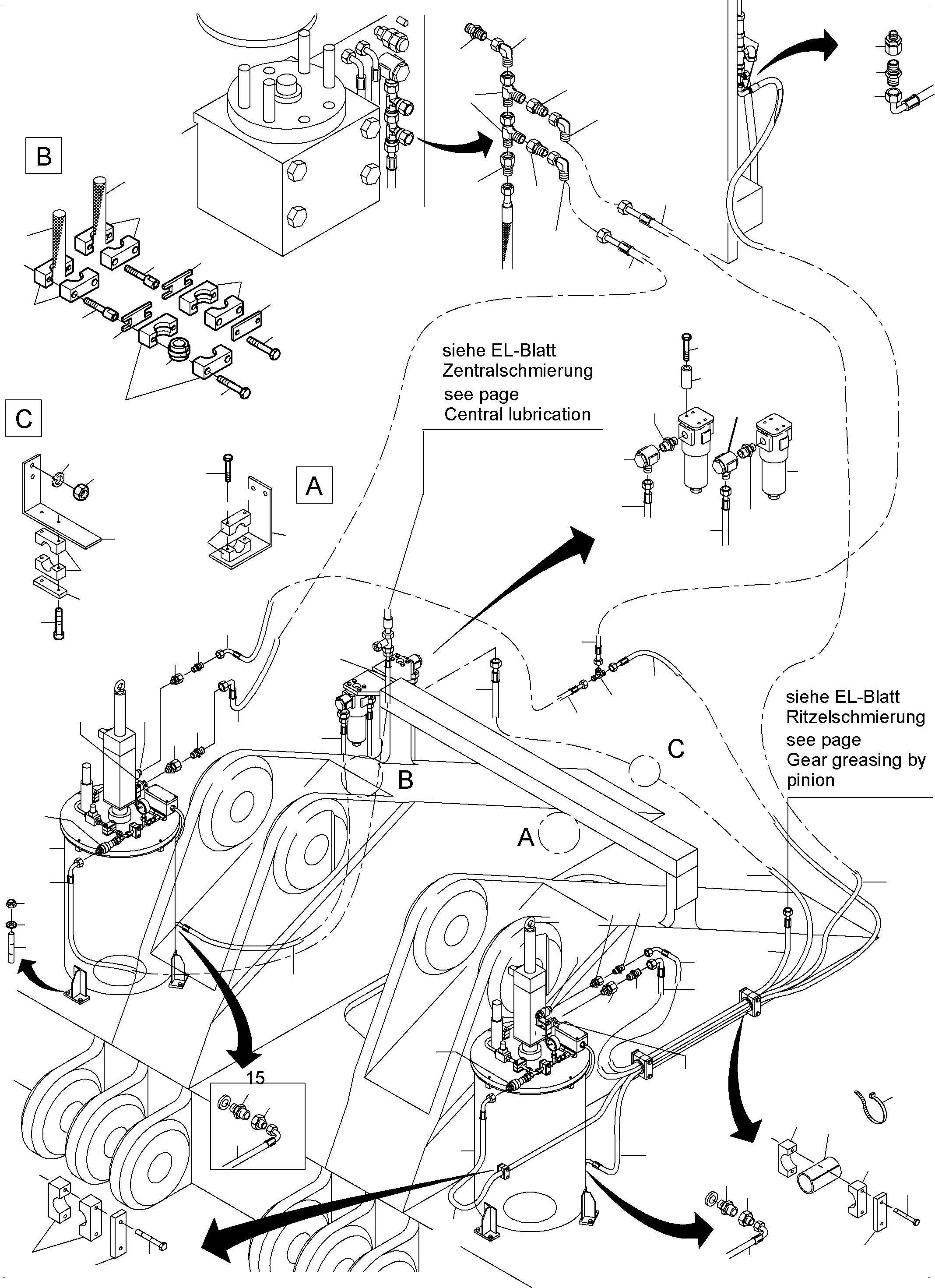 Excavators Mining Komatsu / PC4000-6 S/N 08243(G08243) / Lube Pump Station Arrangement X2-Box(355-2314 : 355-2314)