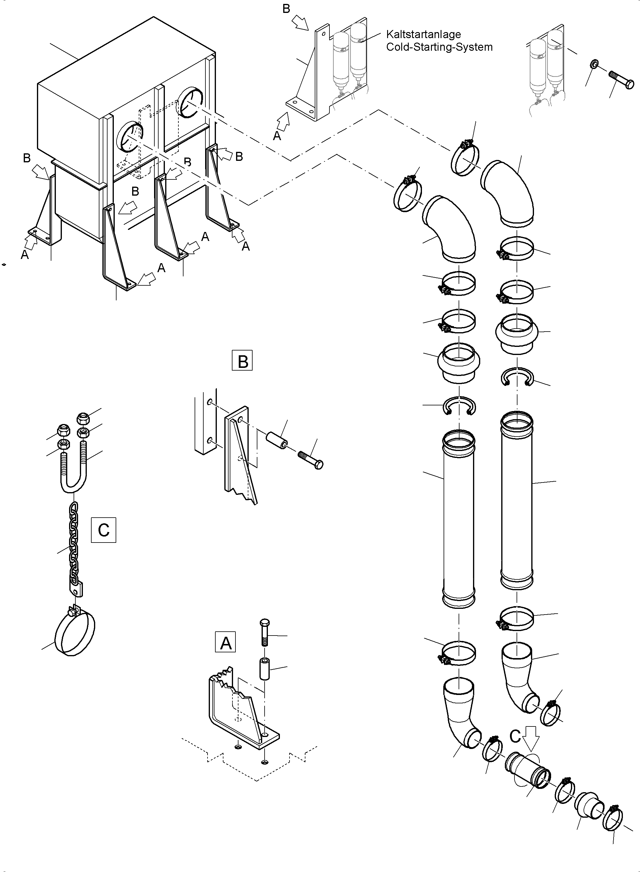 Komatsu parts book diagram for PC4000-6 S/N 08248: MOTOR AIR INTAKE