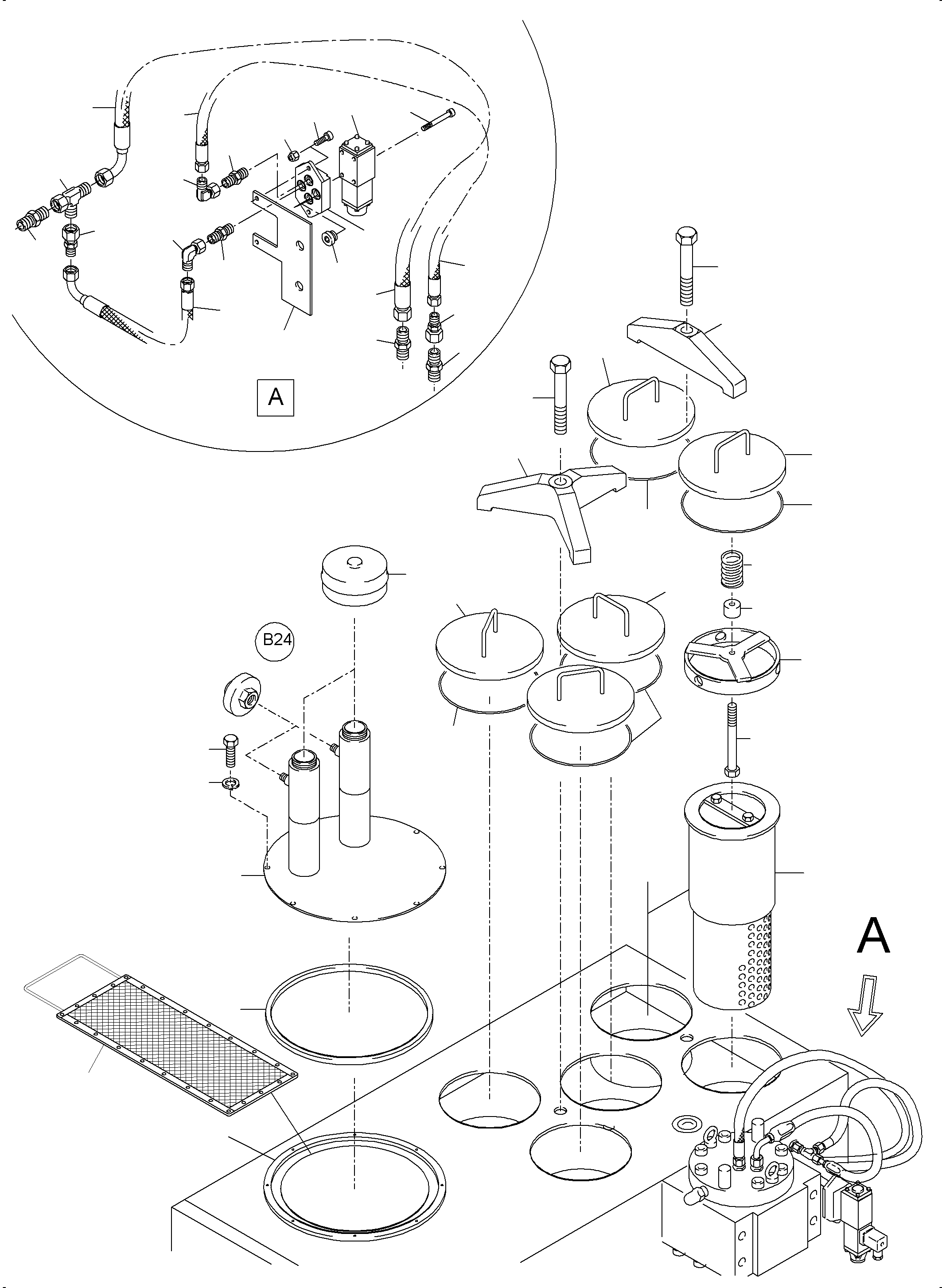 Komatsu parts book diagram for PC4000-6 S/N 08248: MAIN OIL TANK