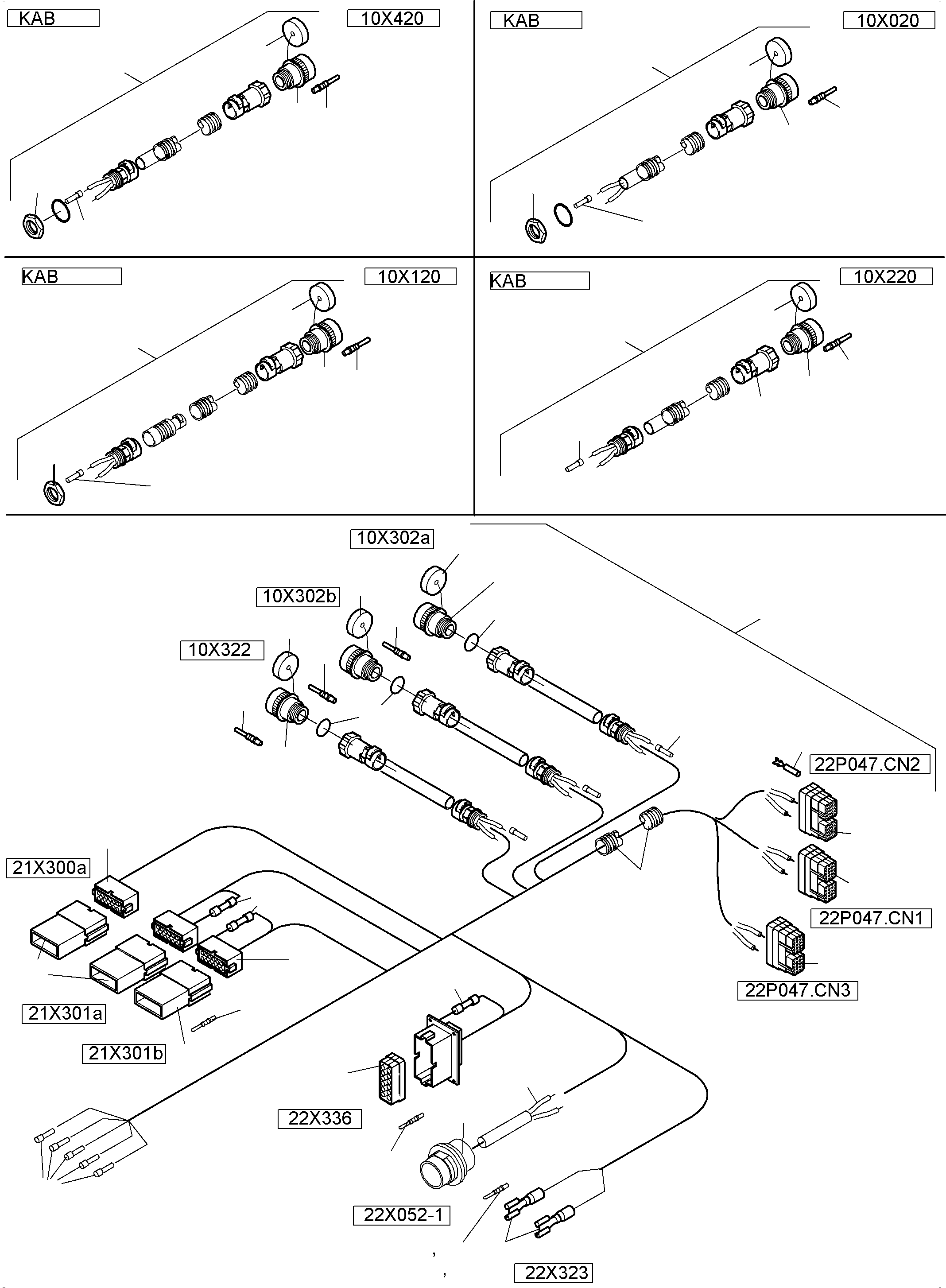 Komatsu parts book diagram for PC4000-6 S/N 08248: CABIN-HARNESSES-ELECTRIC