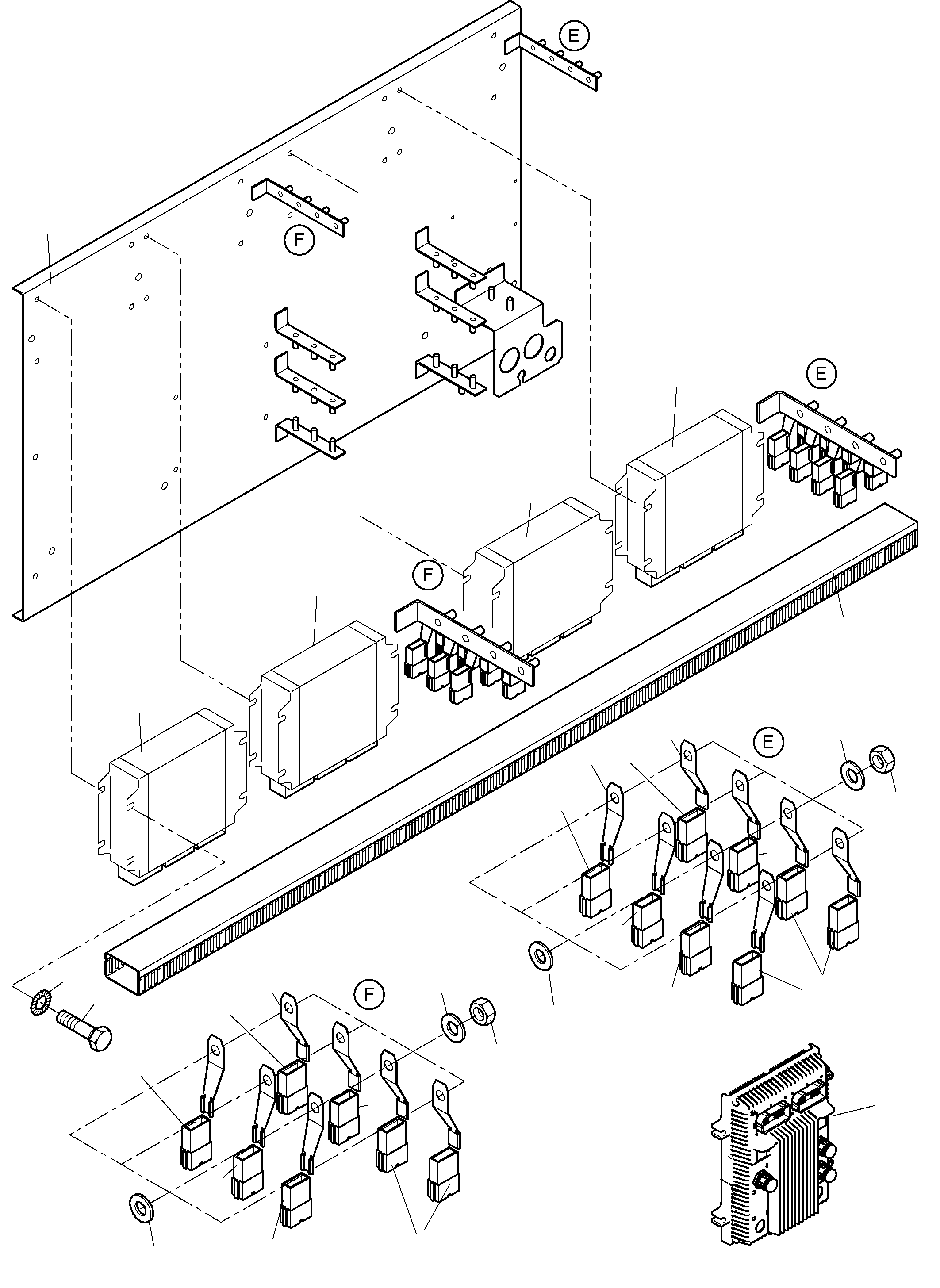 Komatsu parts book diagram for PC4000-6 S/N 08248: CONTROLLER-CAB SUPPORT-LOCATION 14