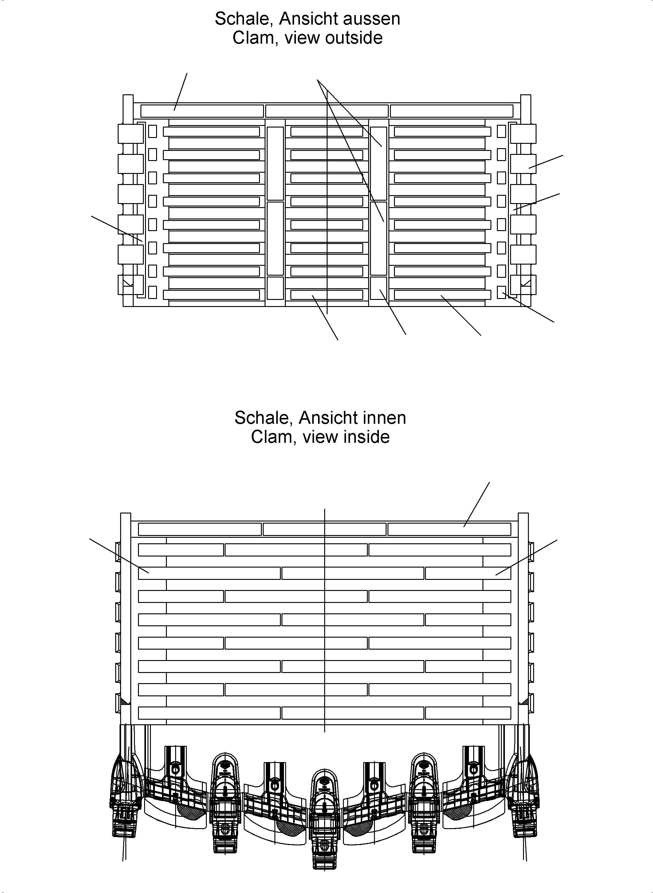 Komatsu parts book diagram for PC4000-6 S/N 08248: WEAR AND TEAR PARTS BUCKET CLAM 22.0 STD