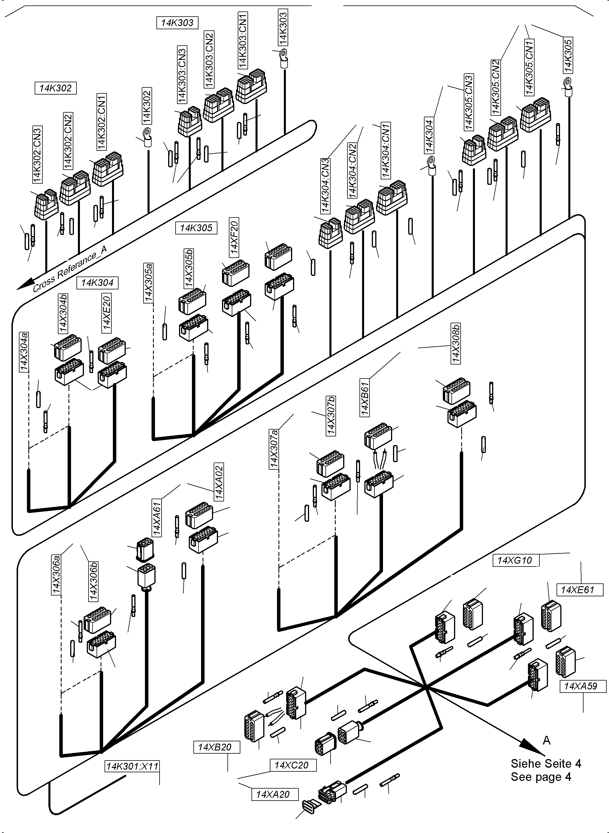 Komatsu parts book diagram for PC4000-6 S/N 08248: ELECTRIC - CAB SUPPORT