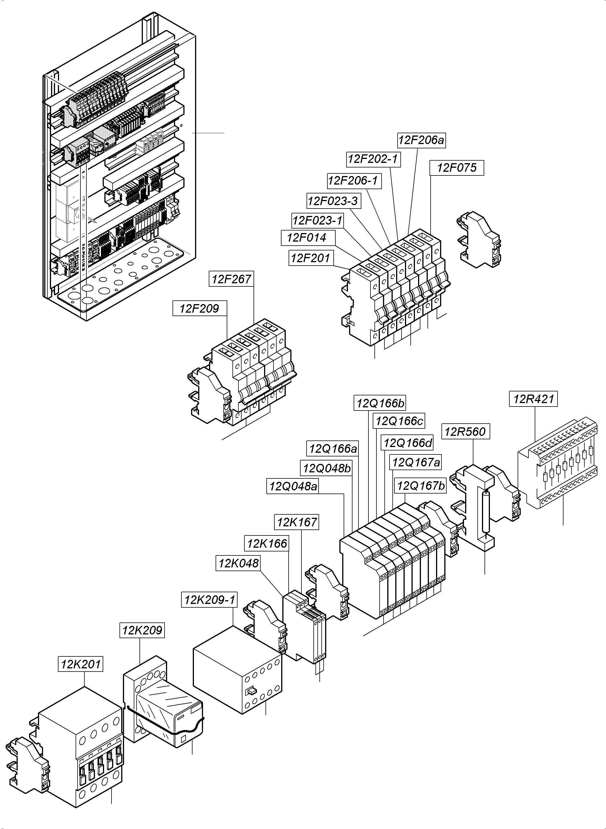 Komatsu parts book diagram for PC4000-6 S/N 08248: SWITCH FRAMING  LOC 12