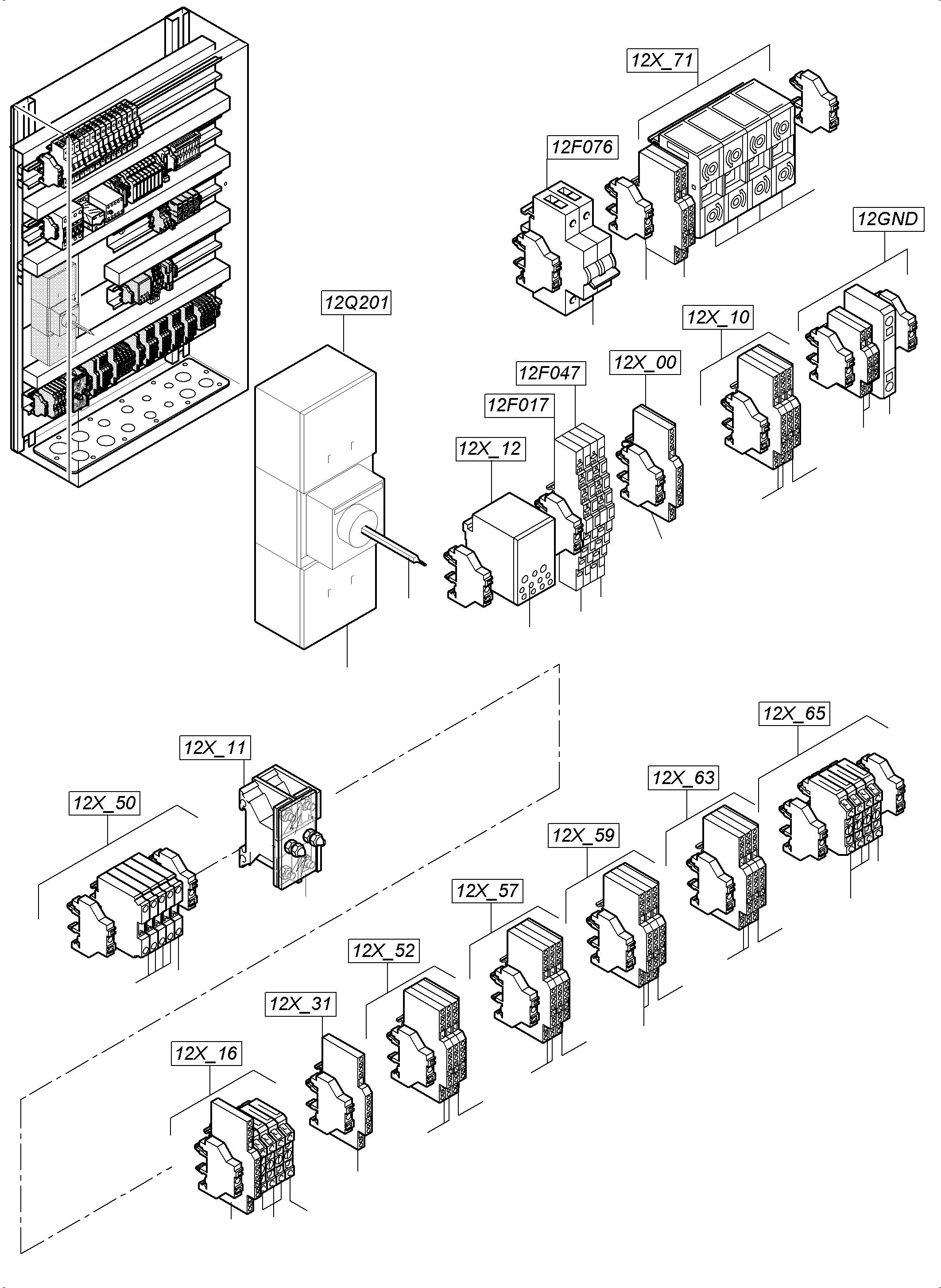 Komatsu parts book diagram for PC4000-6 S/N 08248: SWITCH FRAMING  LOC 12