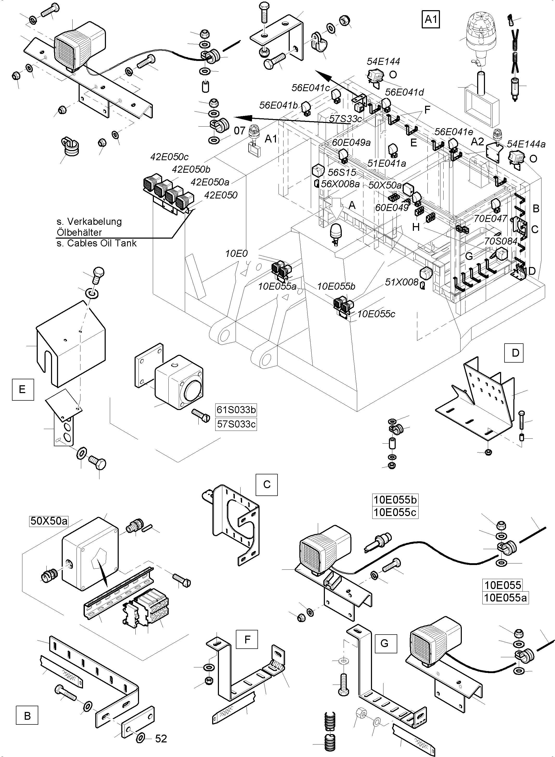 Komatsu parts book diagram for PC4000-6 S/N 08248: LIGHTING EQUIPMENT