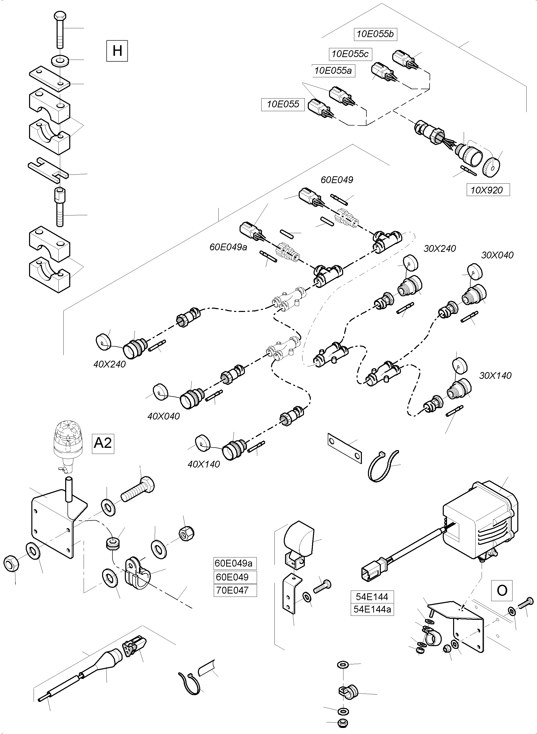 Komatsu parts book diagram for PC4000-6 S/N 08248: LIGHTING EQUIPMENT