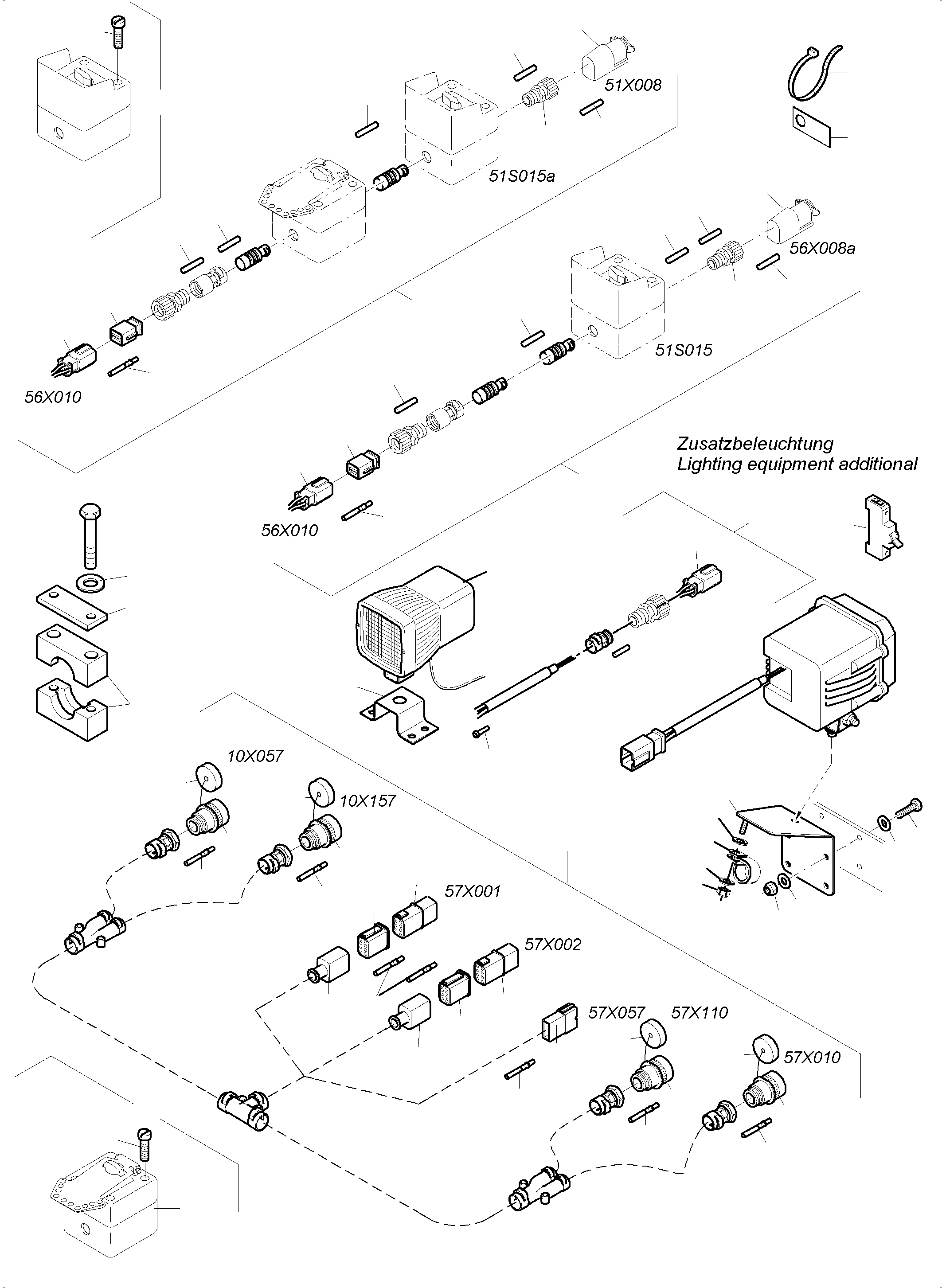 Komatsu parts book diagram for PC4000-6 S/N 08248: LIGHTING EQUIPMENT