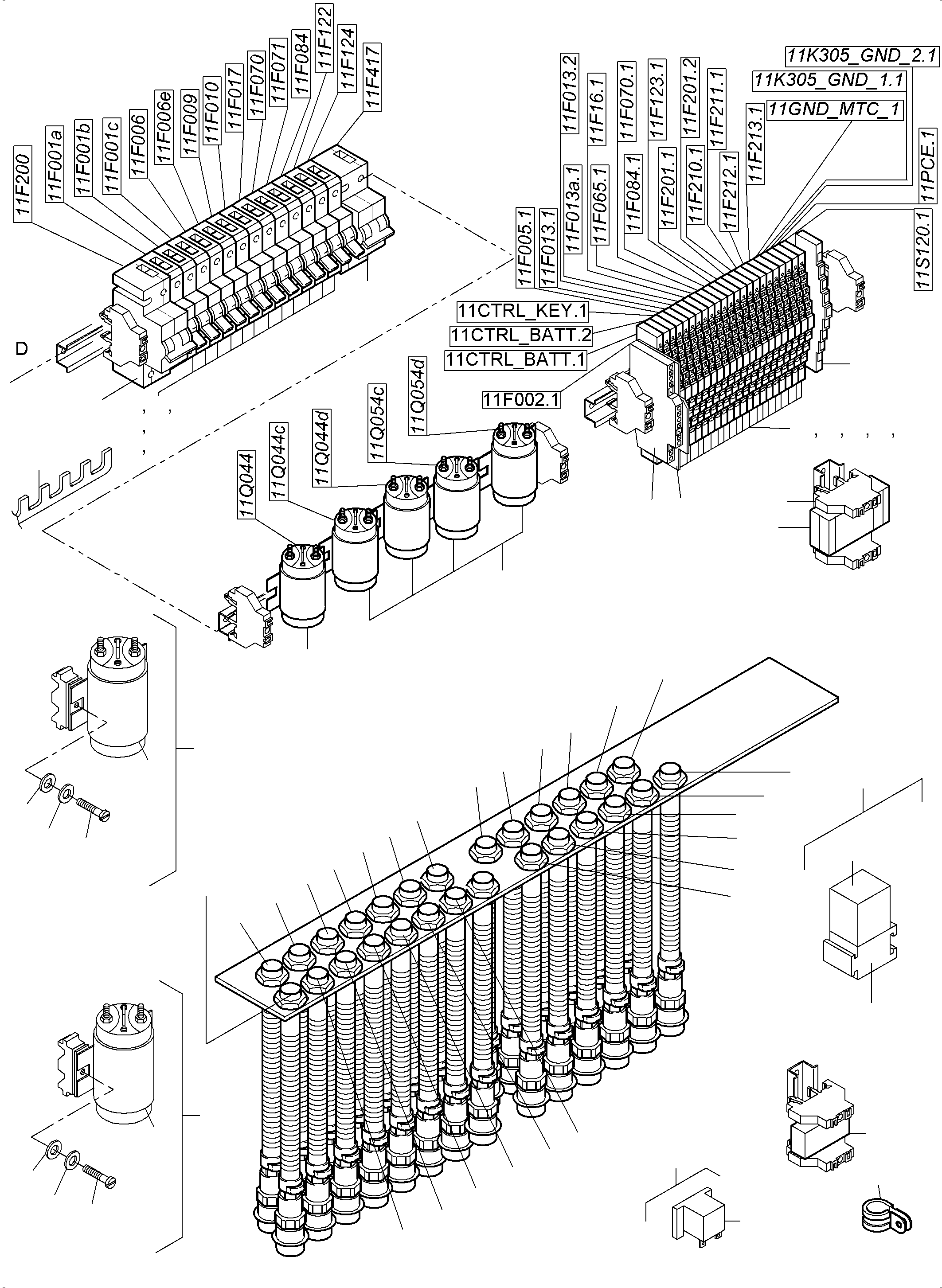 Komatsu parts book diagram for PC4000-6 S/N 08248: SWITCH FRAMING-CAB SUPPORT-LOCATION 11