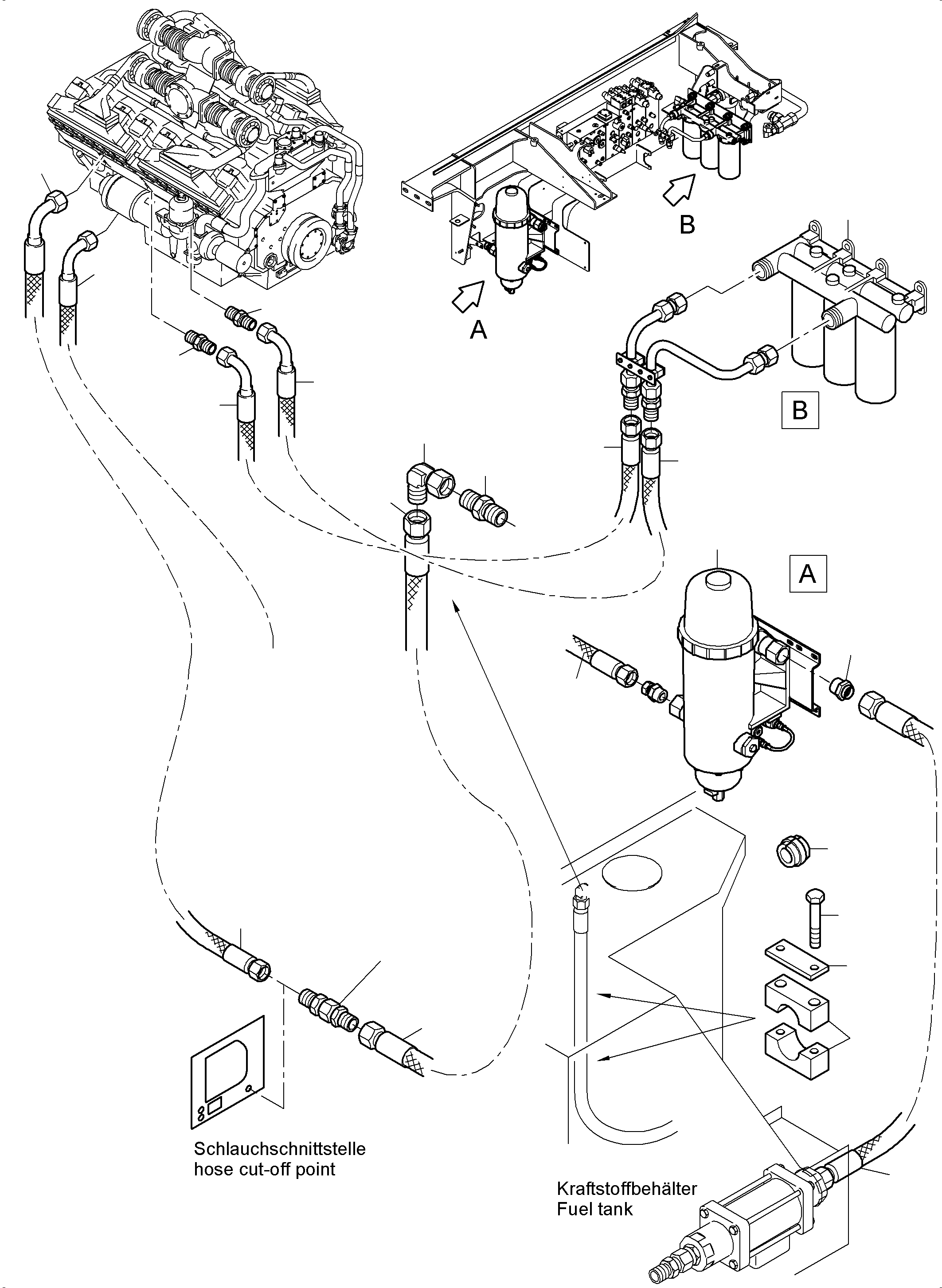 Komatsu parts book diagram for PC4000-6 S/N 08248: FUEL LINES