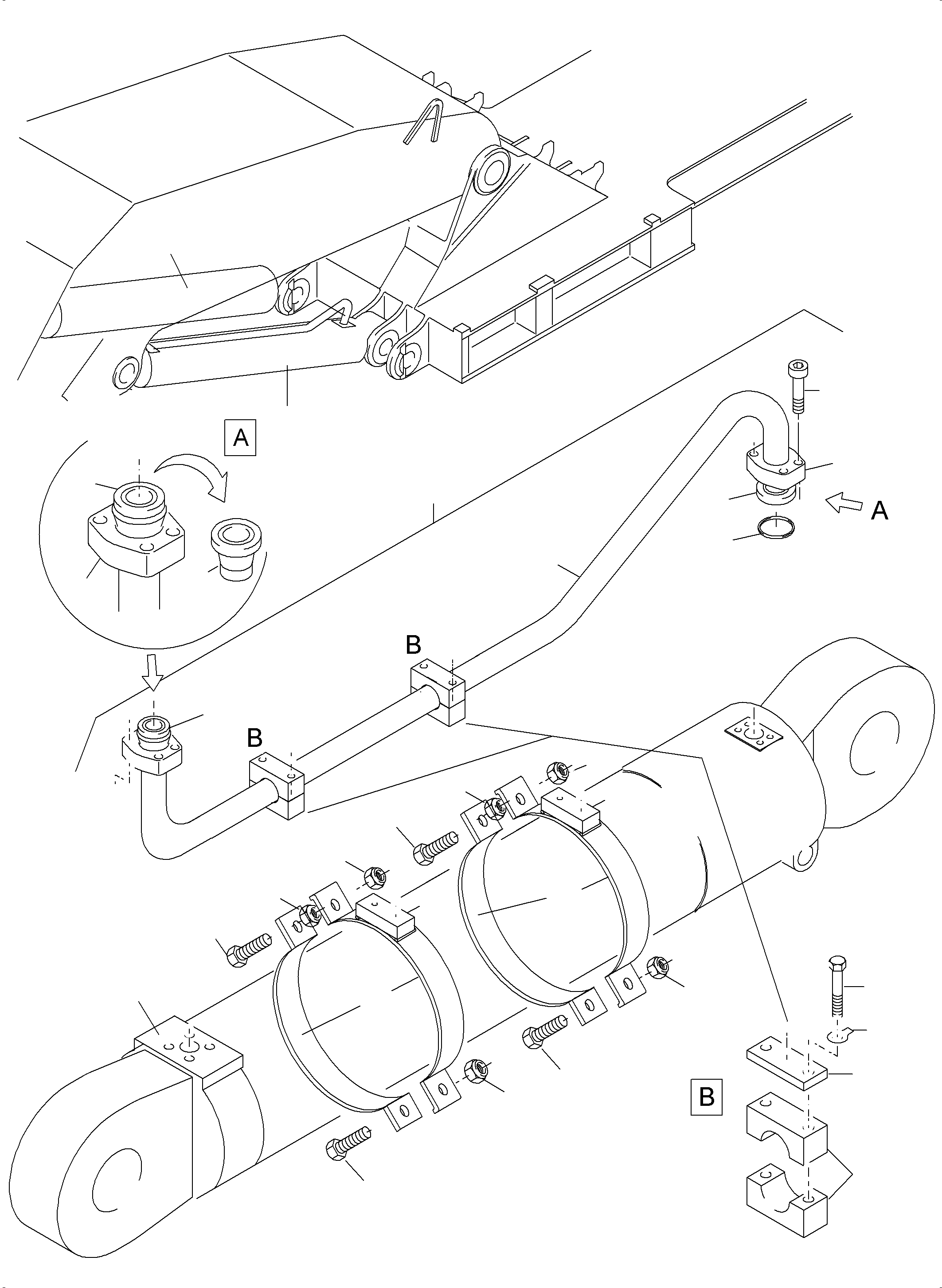 Excavators Mining Komatsu / PC4000-6 S/N 08252(G08252) / Piping - Boom Cylinder Backhoe Bucket (BH)(355-4037 : 355-4037)
