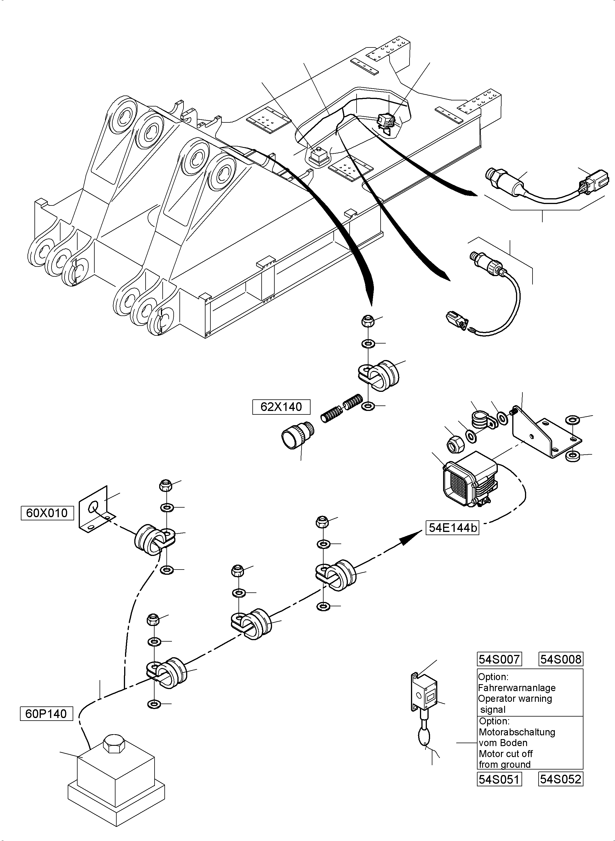 Excavators Mining Komatsu / PC4000-6 S/N 08252(G08252) / Elect. Parts - Movem. Signal / motor switch-off / Warning system assy.(359-2252a : 359-2252a)