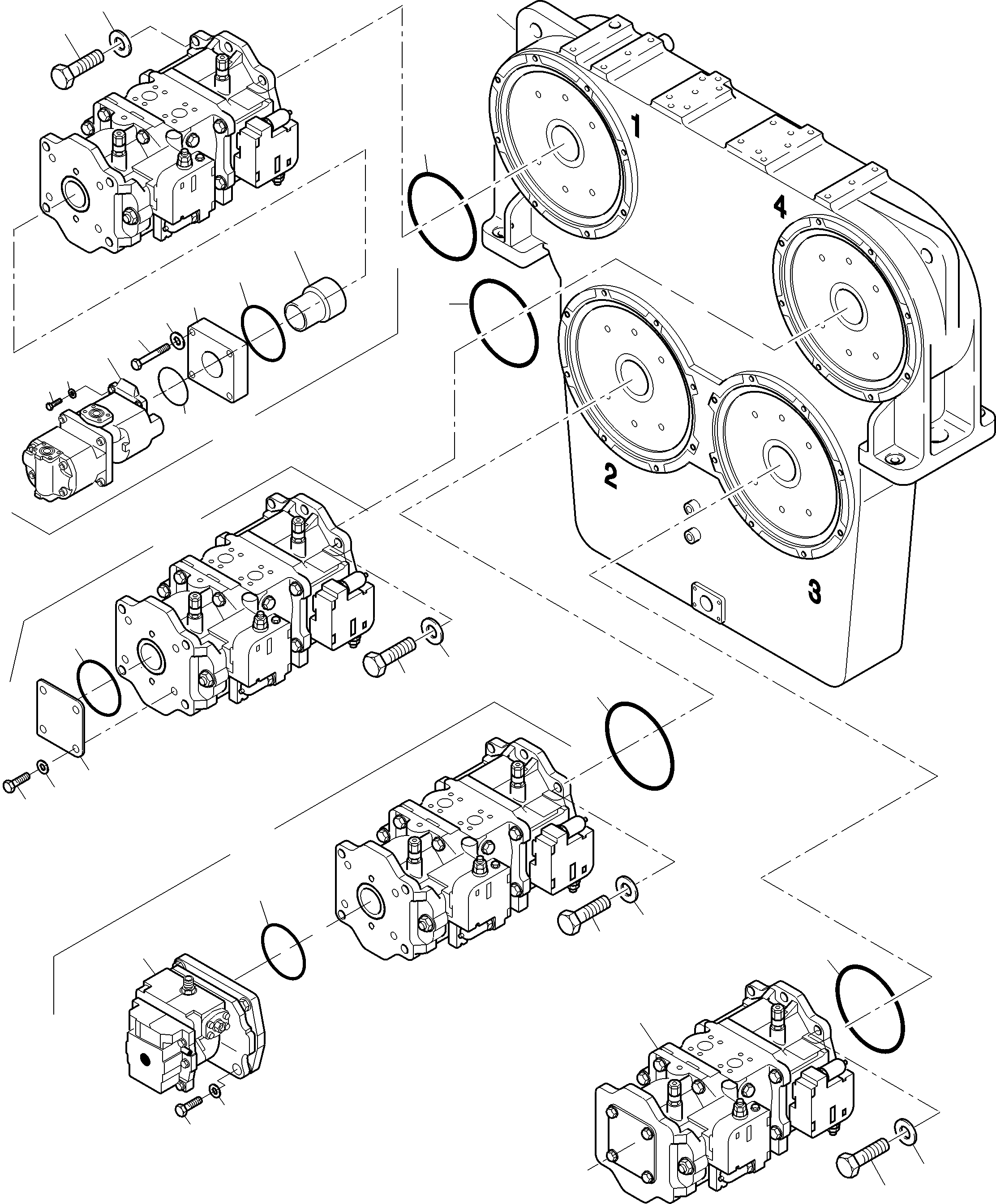 Excavators Mining Komatsu / PC4000-6E S/N 08254(G08254) / Pump Mounting; Cover PDG(356-1232a : 356-1232a)